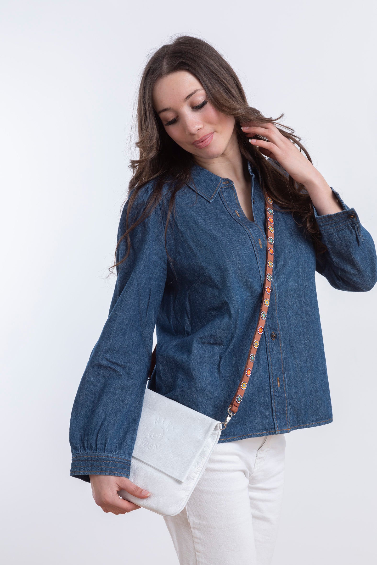 Choukara Blanc avec Bandoulière Crossbody- MiniRosa