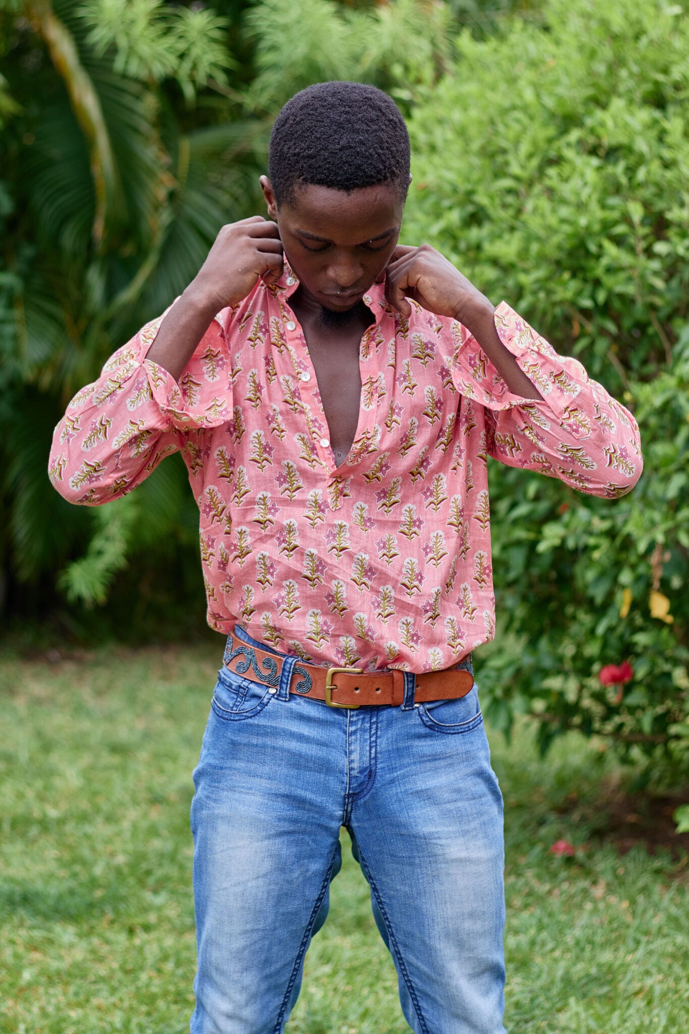 Chemise coton léger été homme en nuage de coton imprimés colorés
