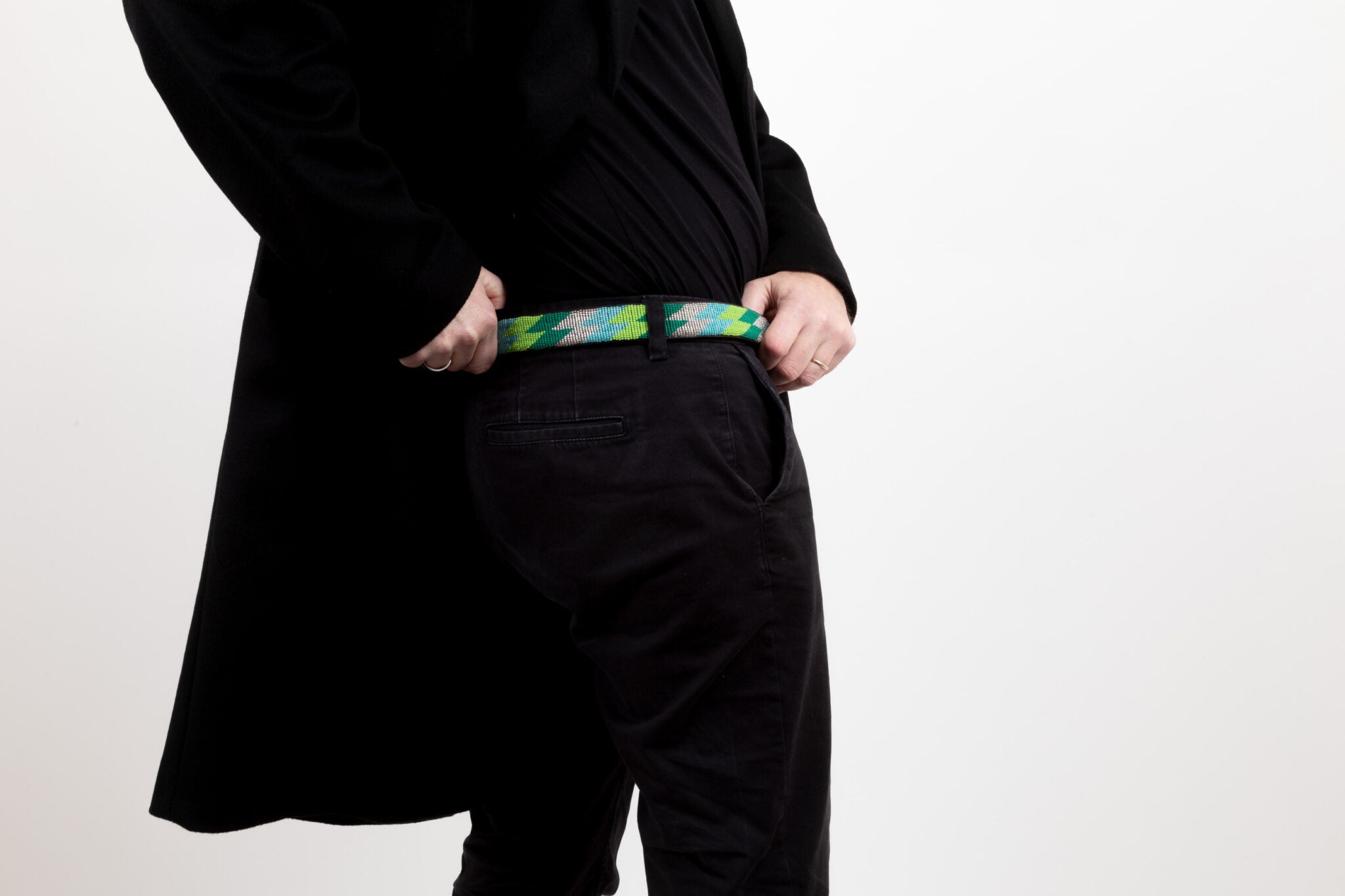 MiniRosa - Ceinture Motif Zeta dans les tons du vert