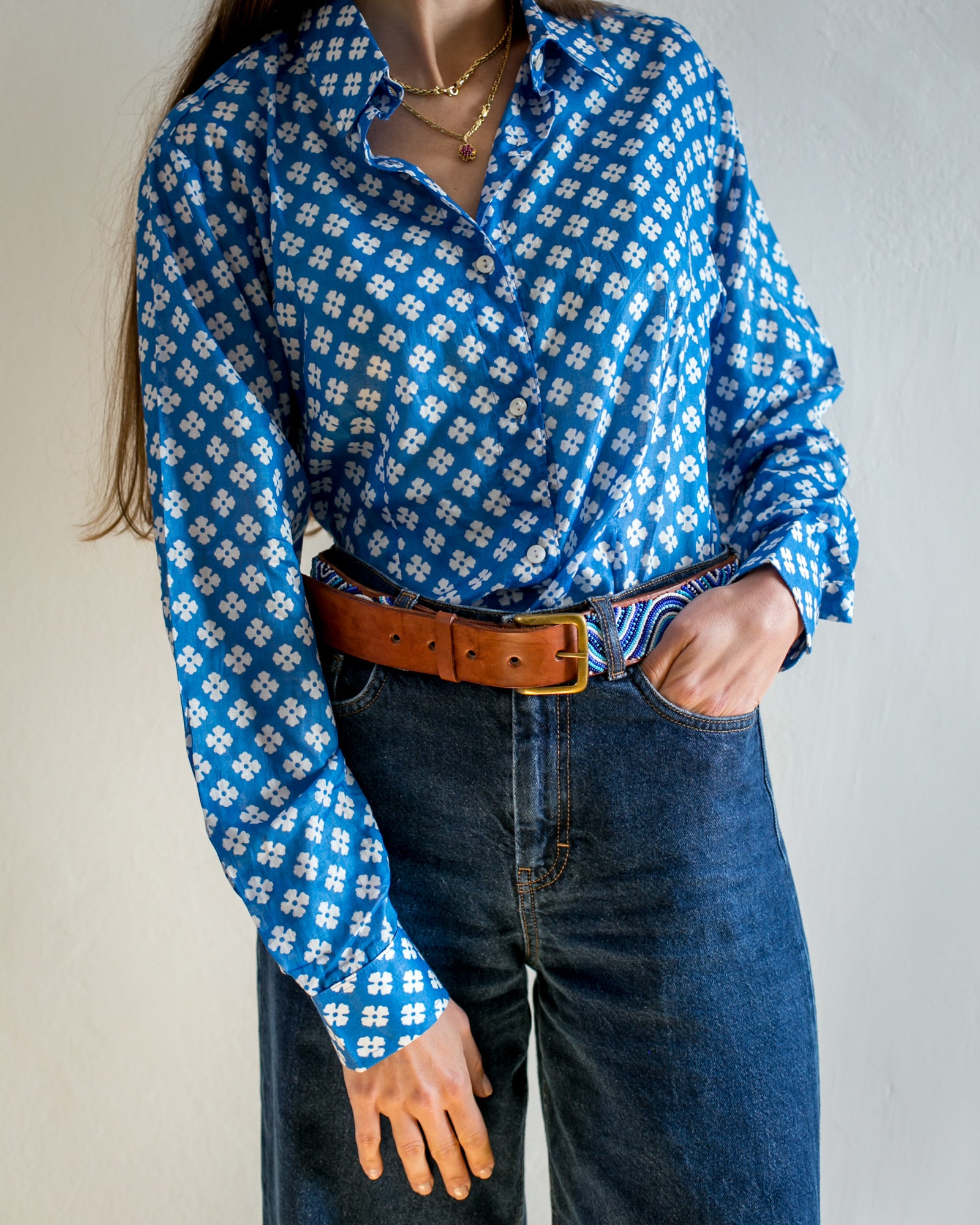 Chemise coton léger été femme en nuage de coton imprimés colorés