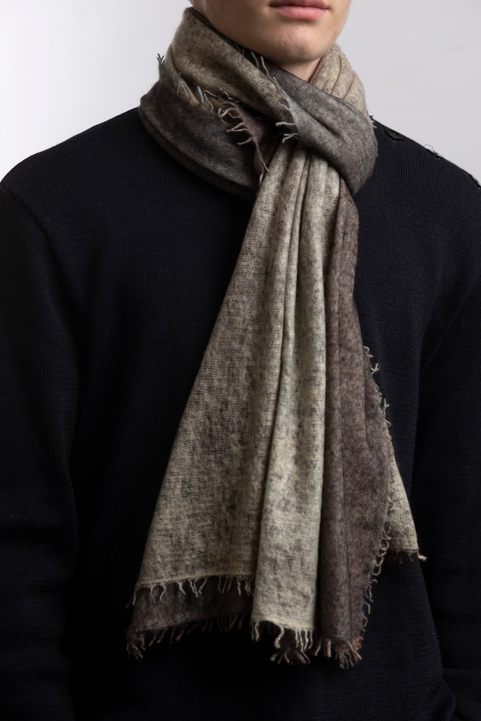 Echarpe en Cashmere Spray - Marron