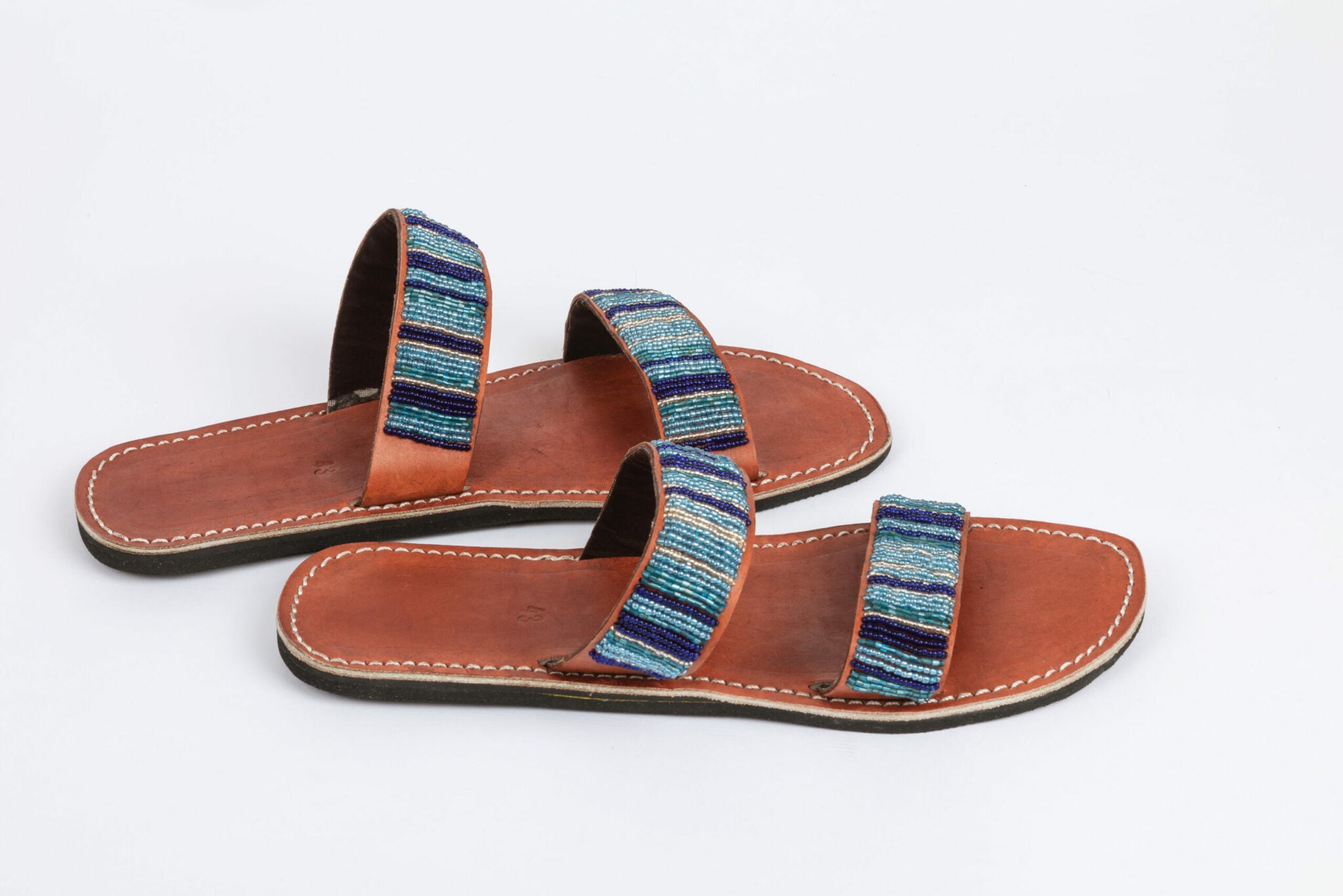 Sandales homme en cuir et perles colorées MiniRosa