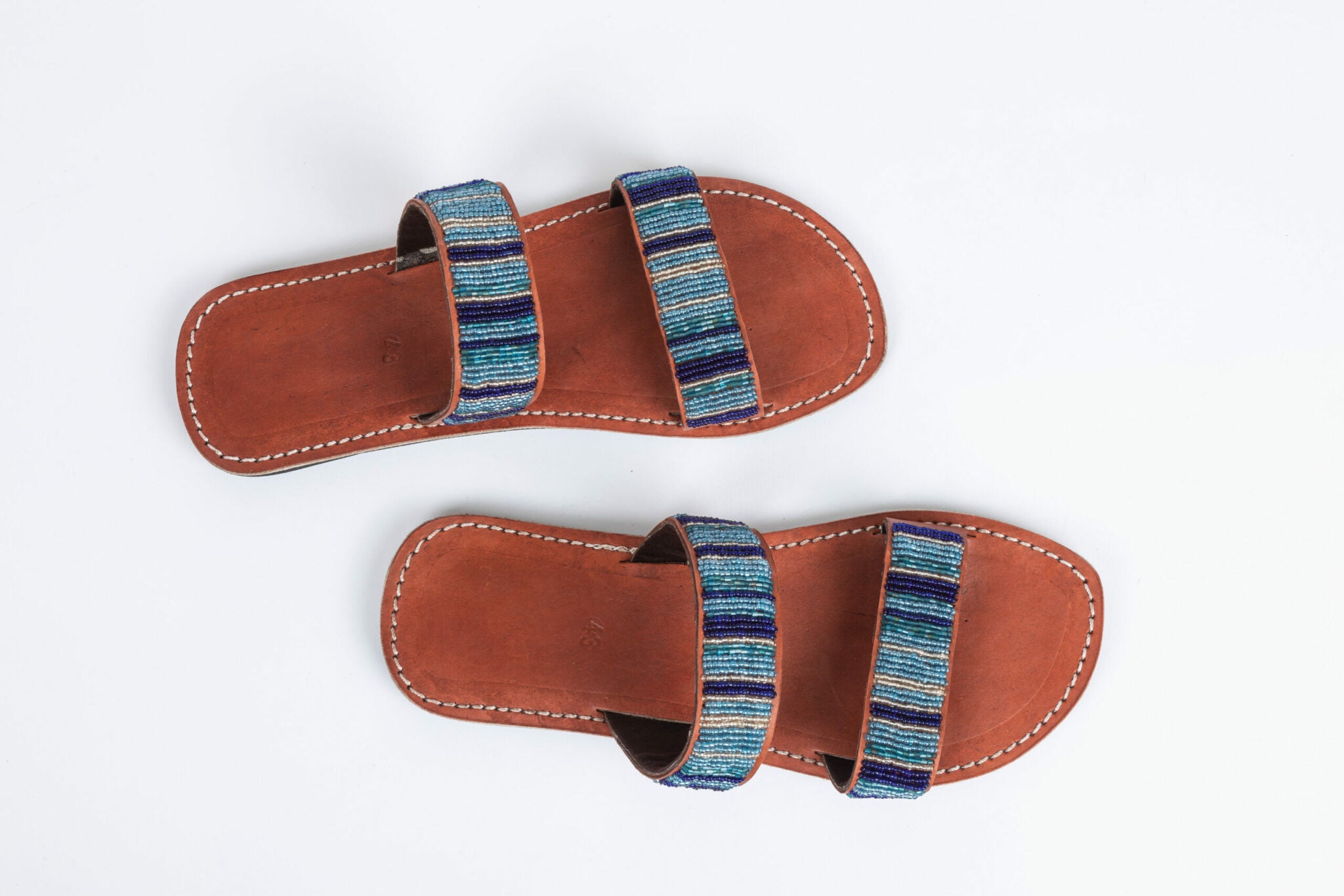 Sandales homme en cuir et perles colorées MiniRosa