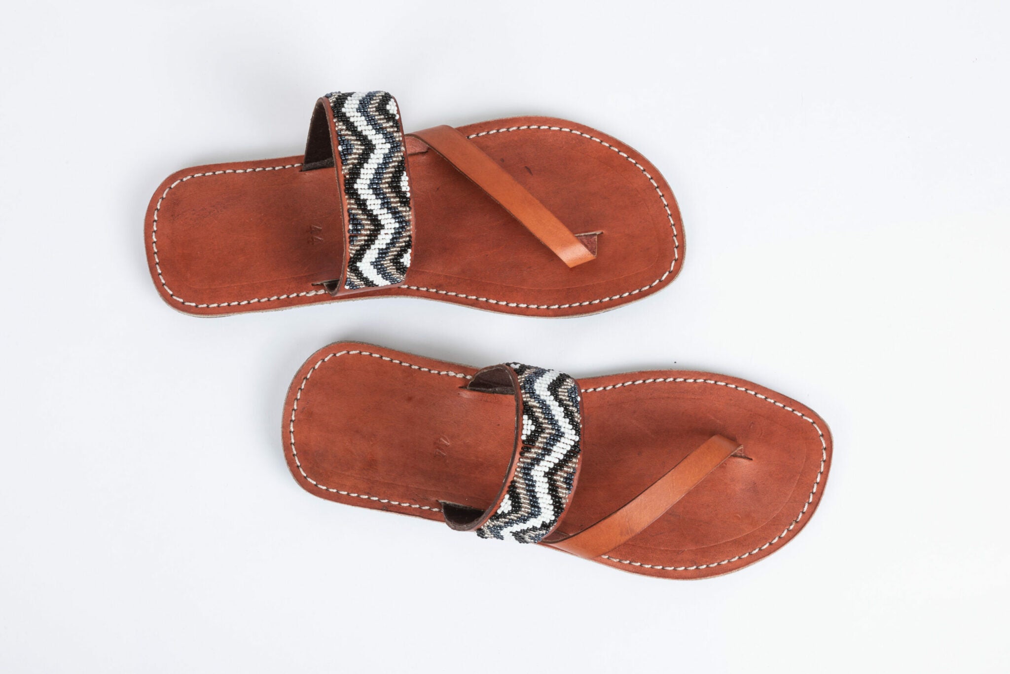 Sandales homme en cuir et perles colorées MiniRosa