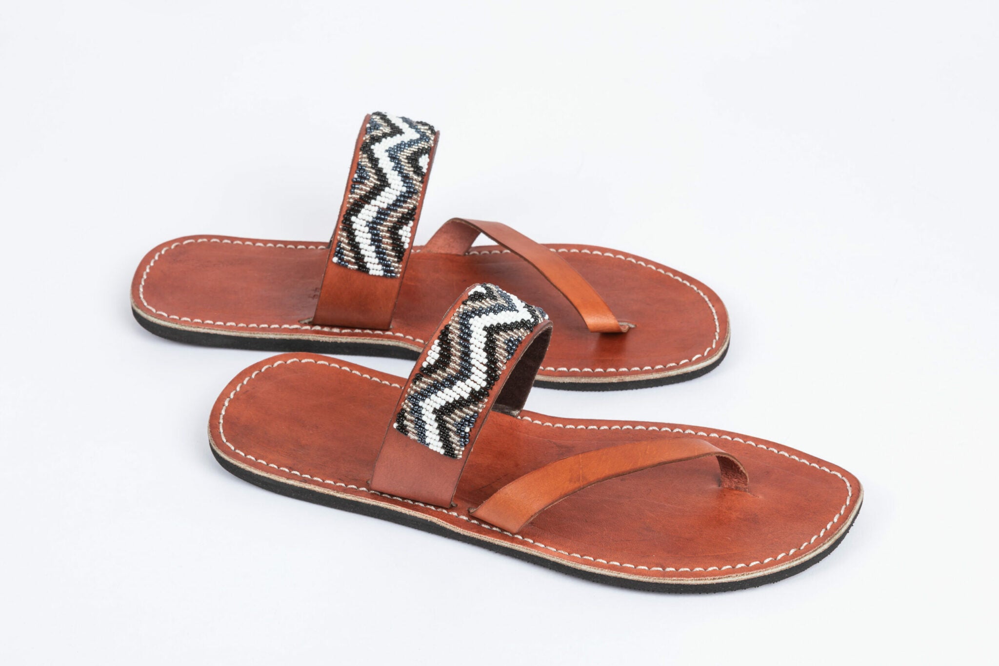 Sandales homme en cuir et perles colorées MiniRosa