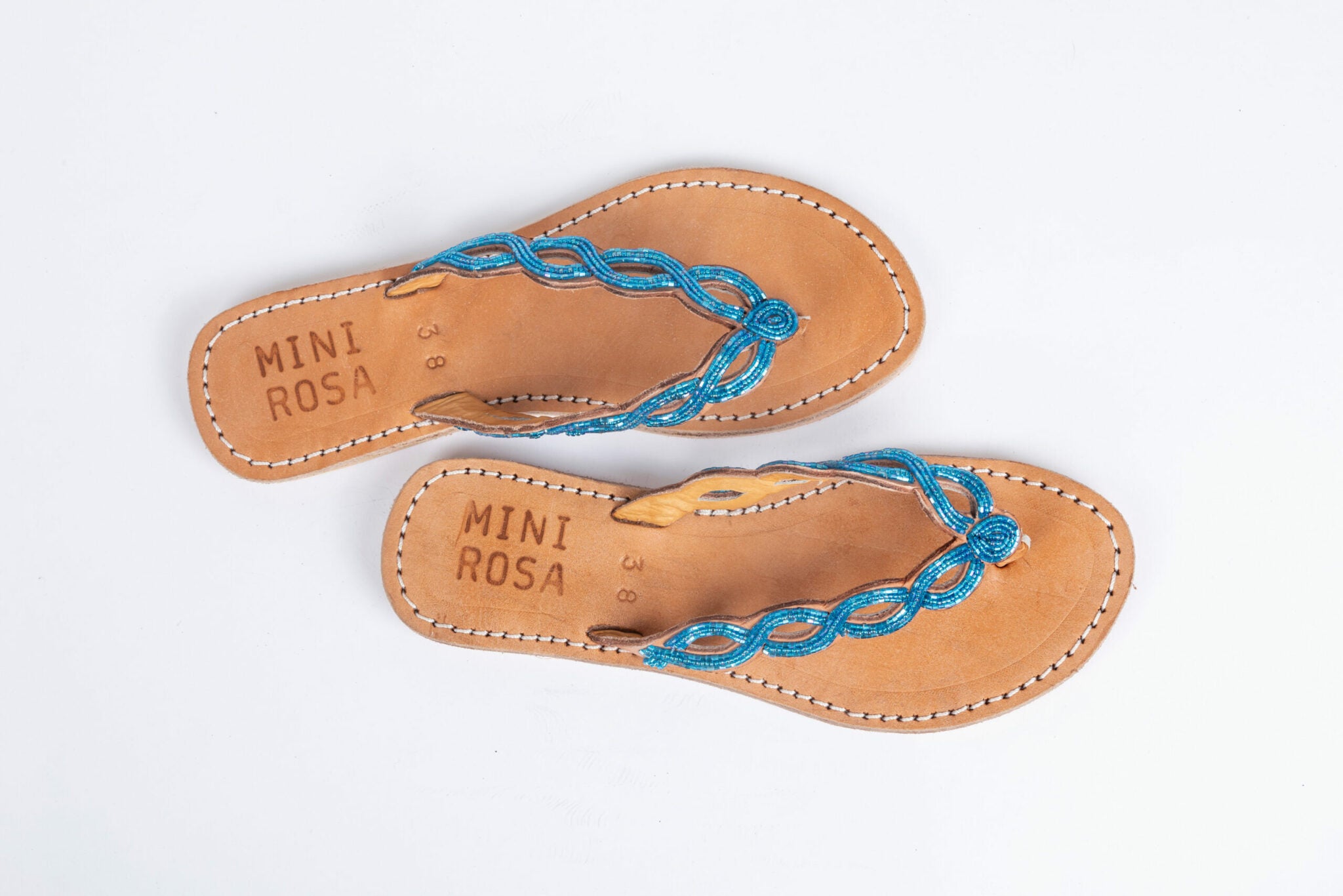 Sandales femme en cuir et perles colorées MiniRosa