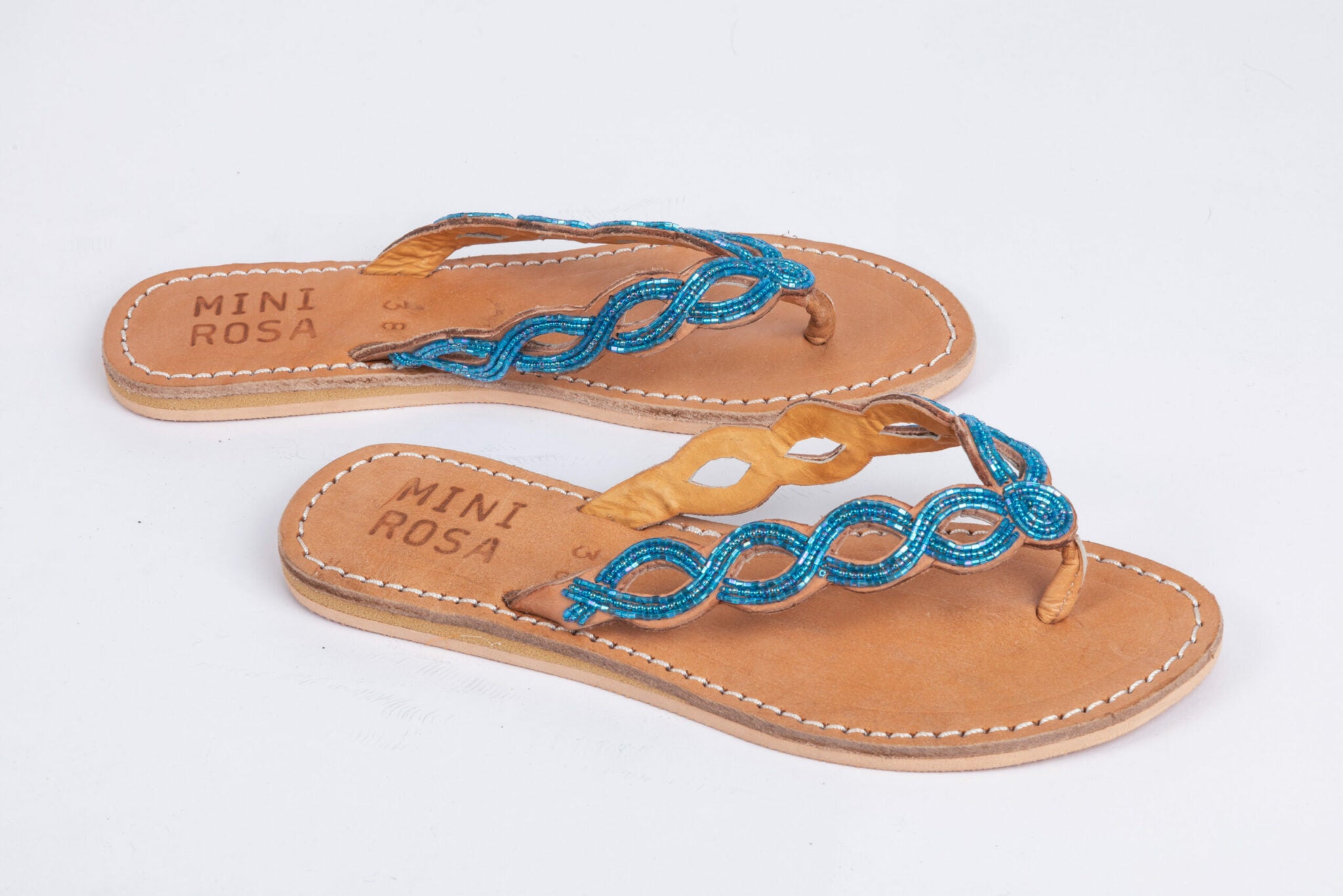 Sandales femme en cuir et perles colorées MiniRosa