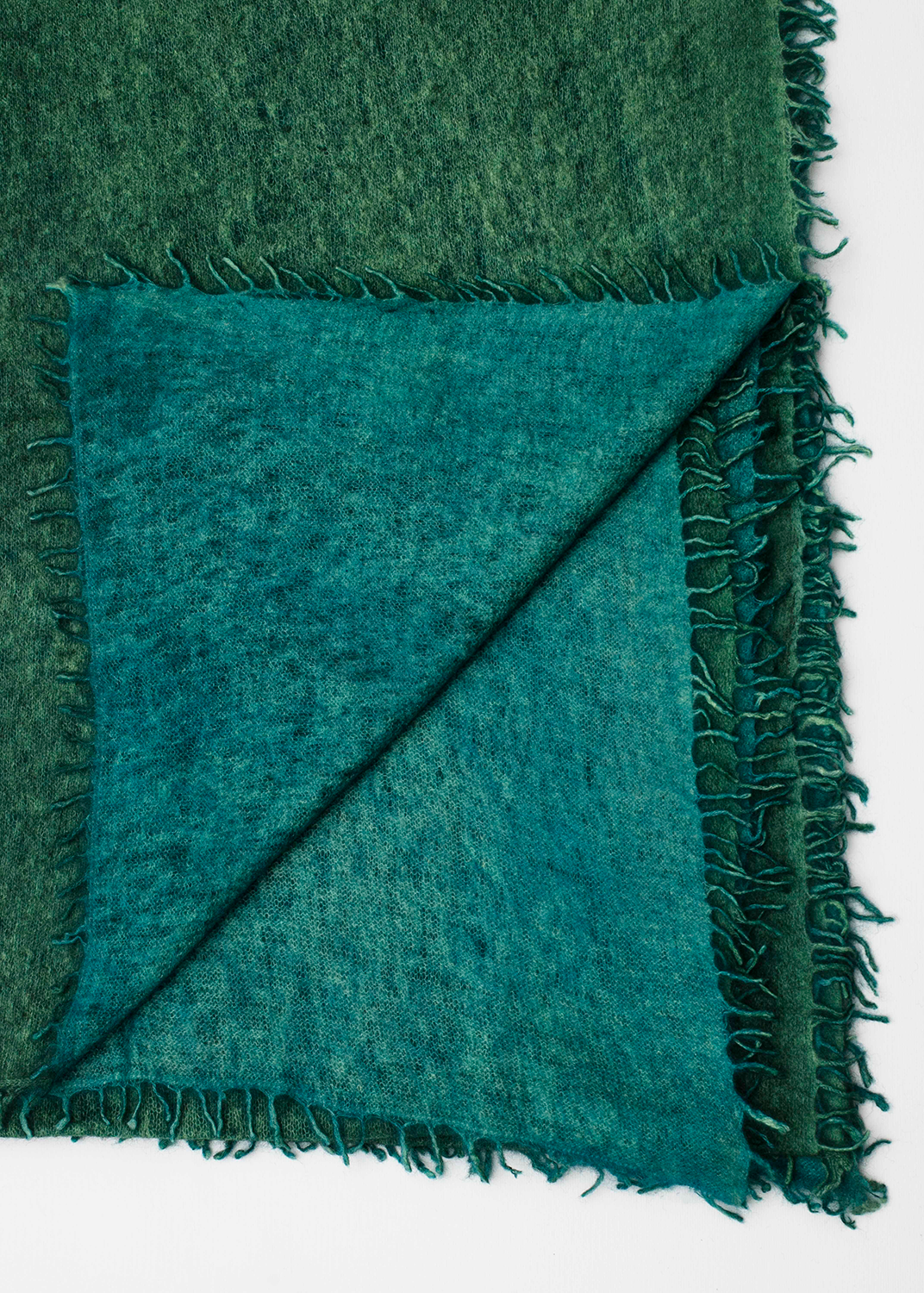 Echarpe en Cashmere Spray - Vert & Bleu