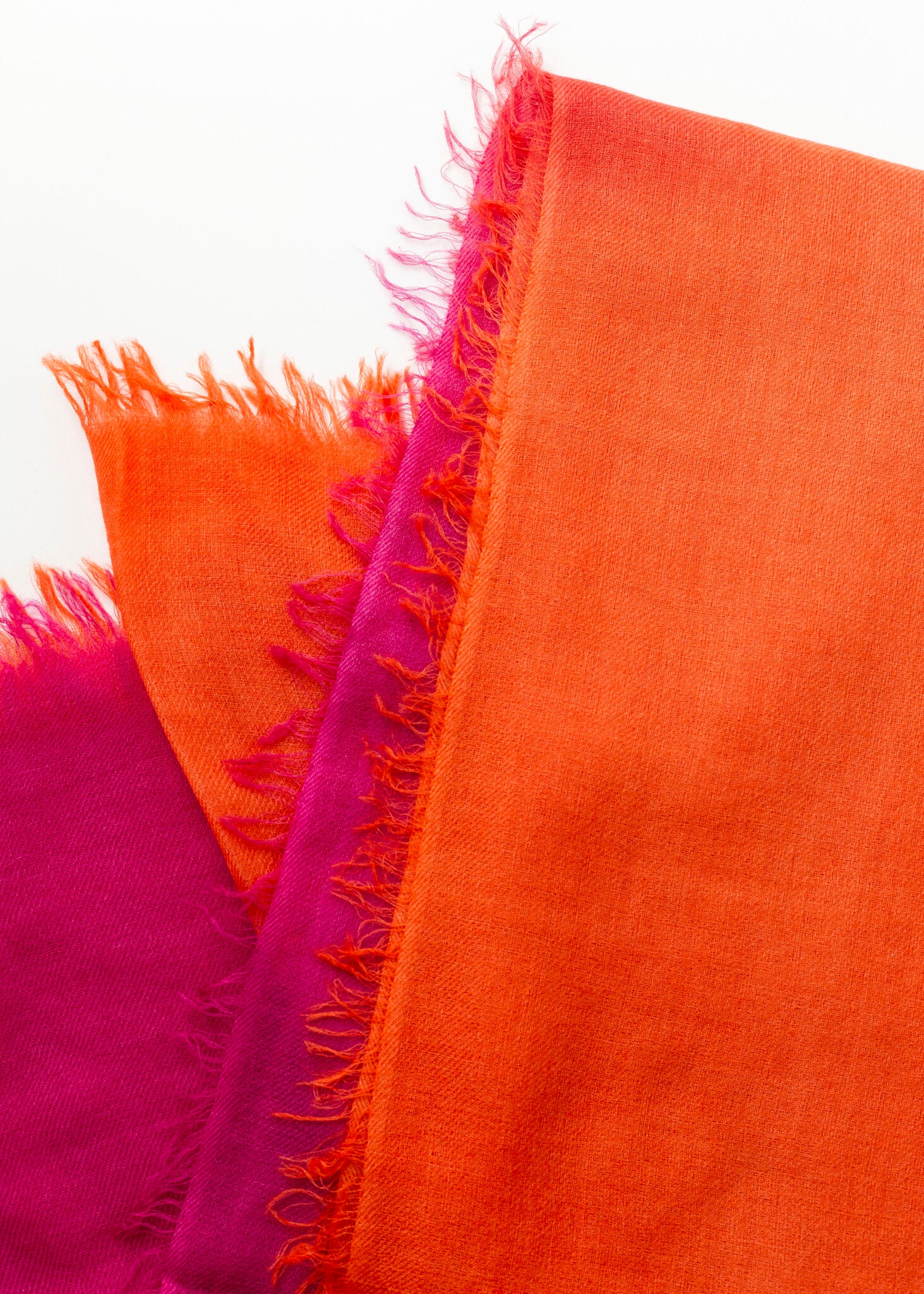 Écharpe en Cashmere Nuvola - Orange & Fuchsia