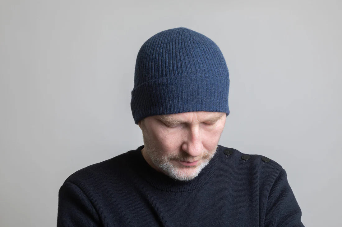 Bonnet en Cashmere Dario - Bleu Foncé