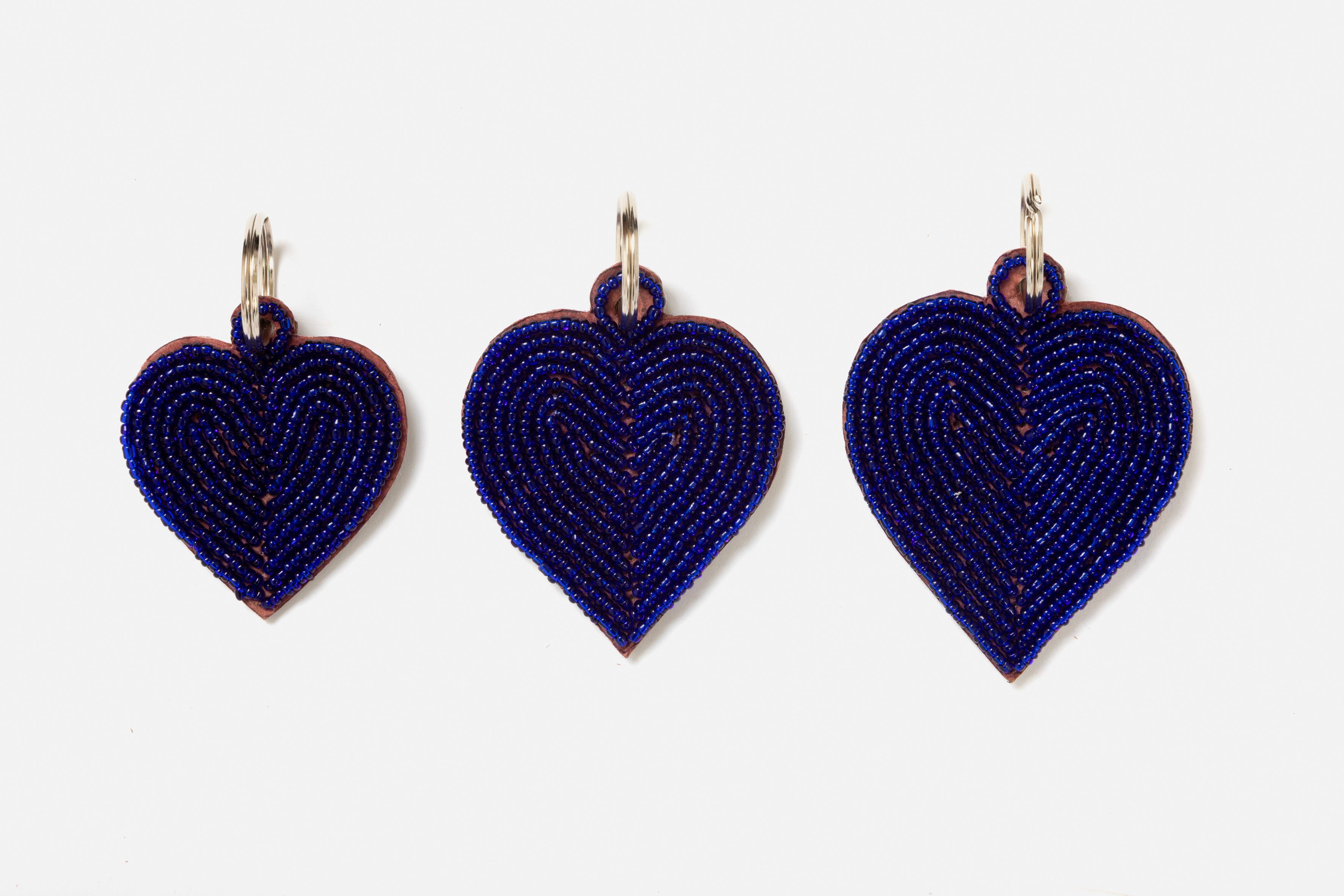 Porte-clés / Charms Cœurs Blue Nuit