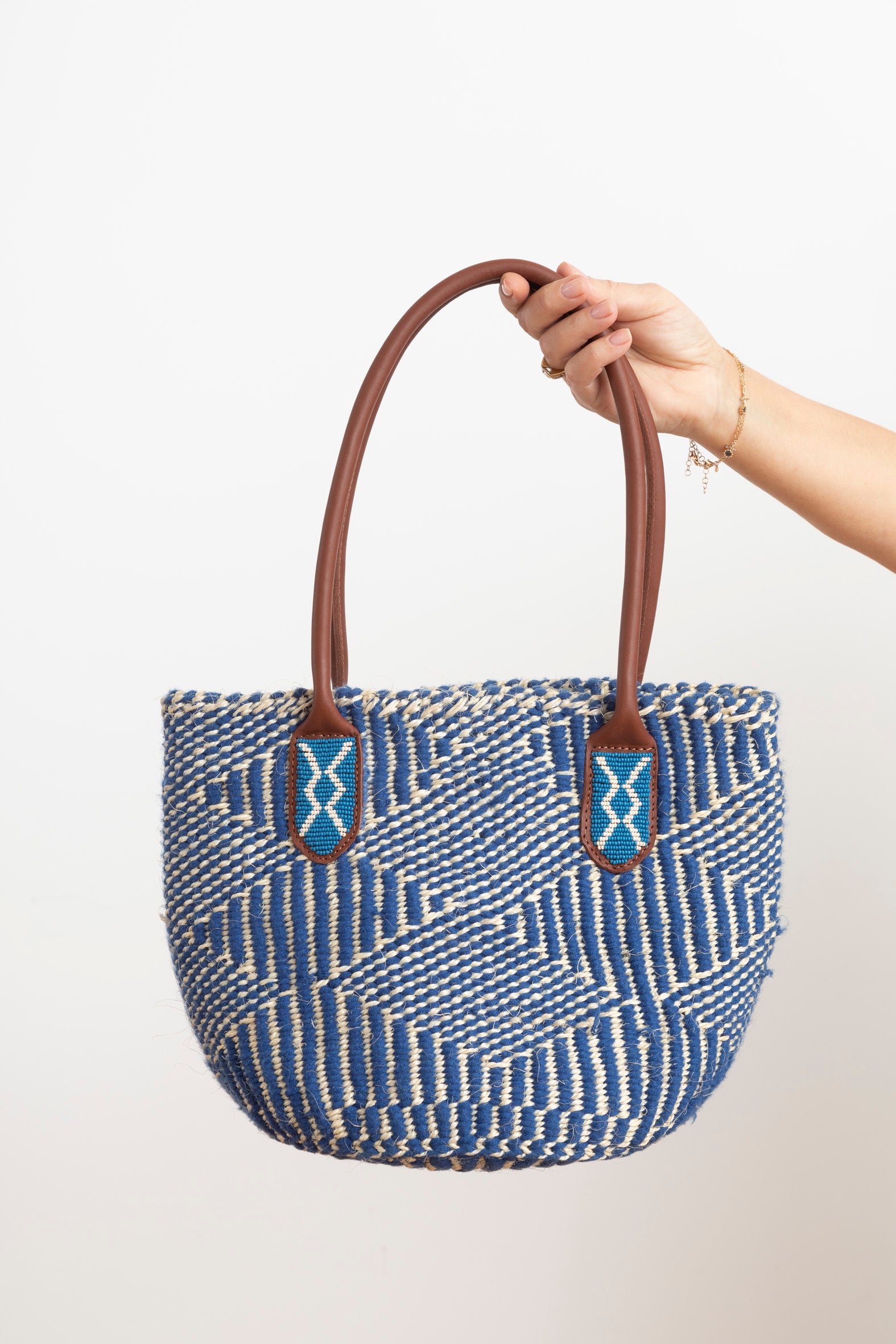 Panier en sisal - Bleu