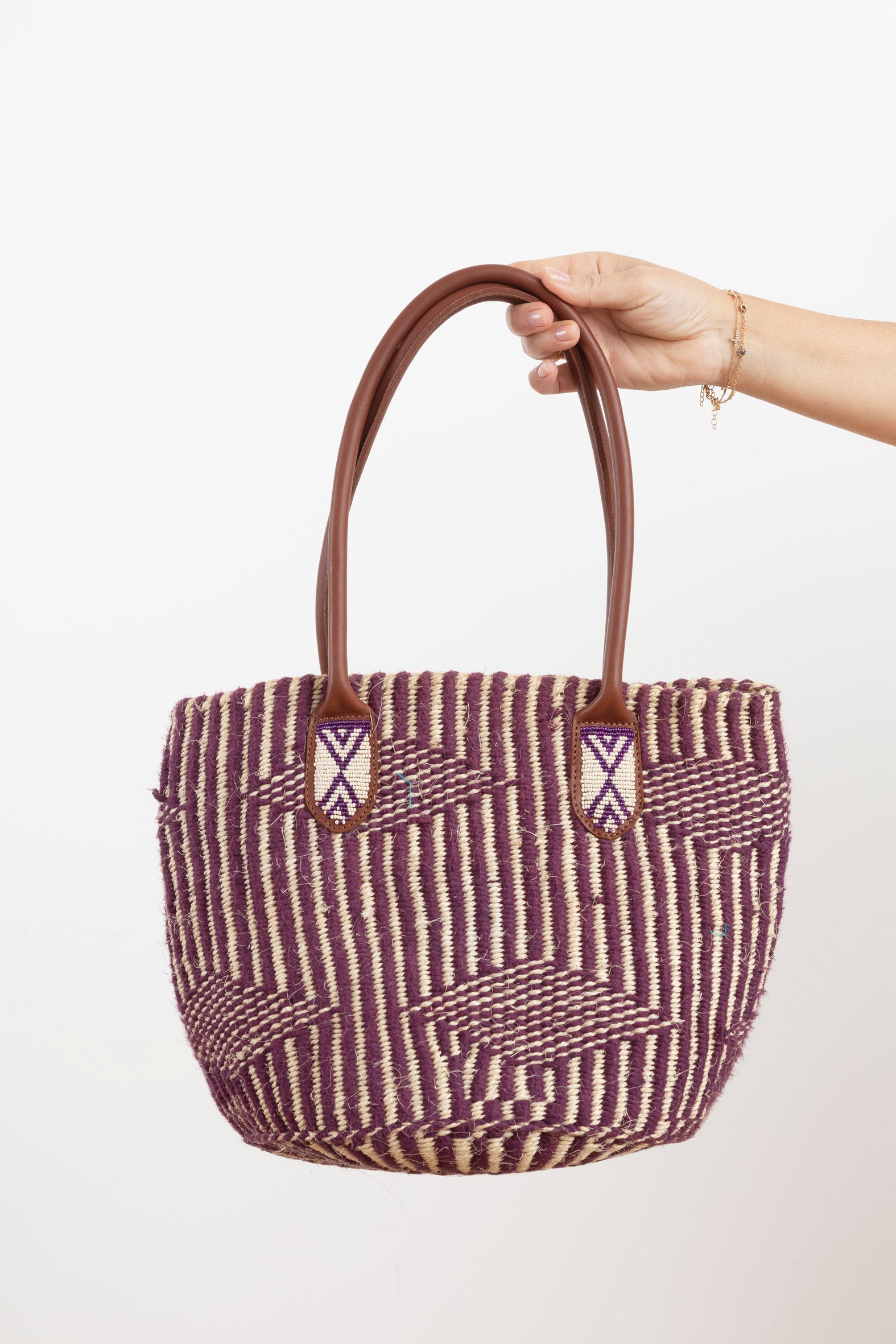 Panier en sisal - Violet