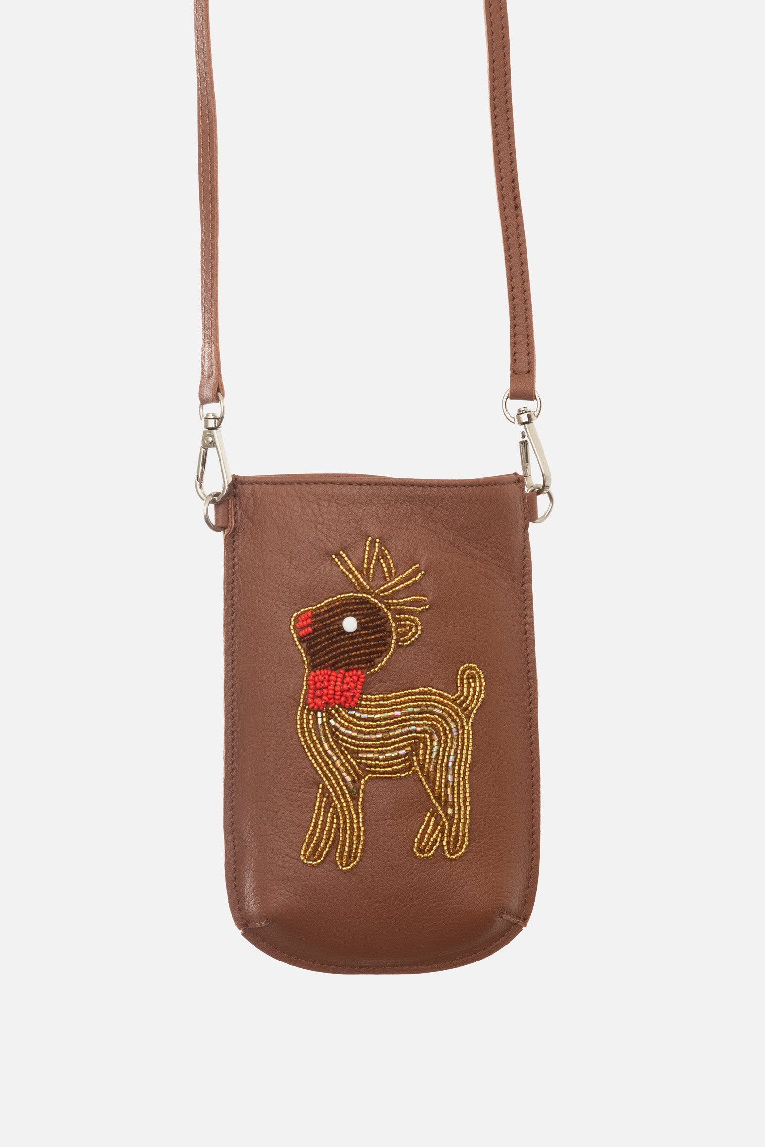 Porte-Téléphone Bravo Cuir - Renne Or