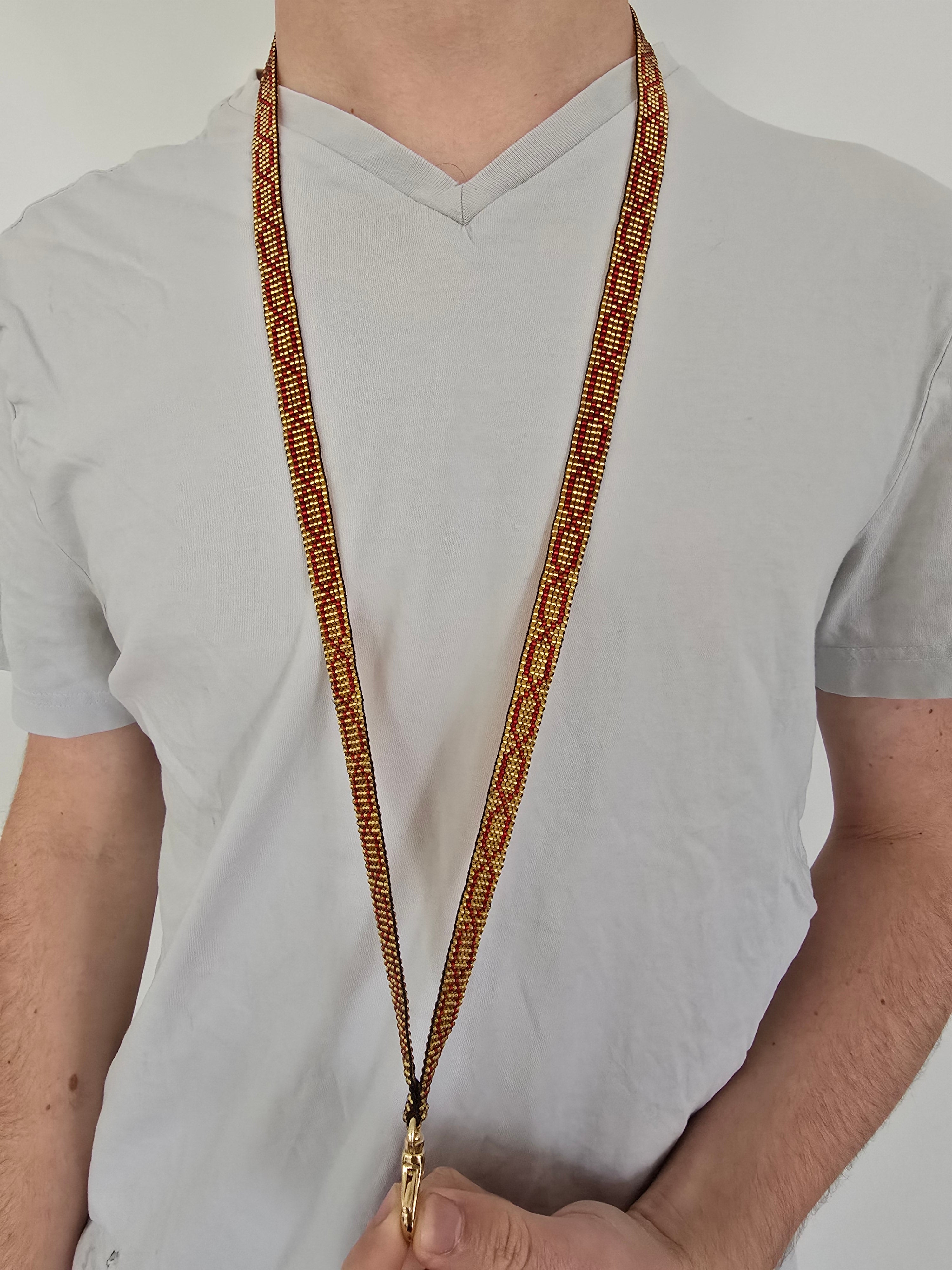 Porte-badge Diva Or & Rouge