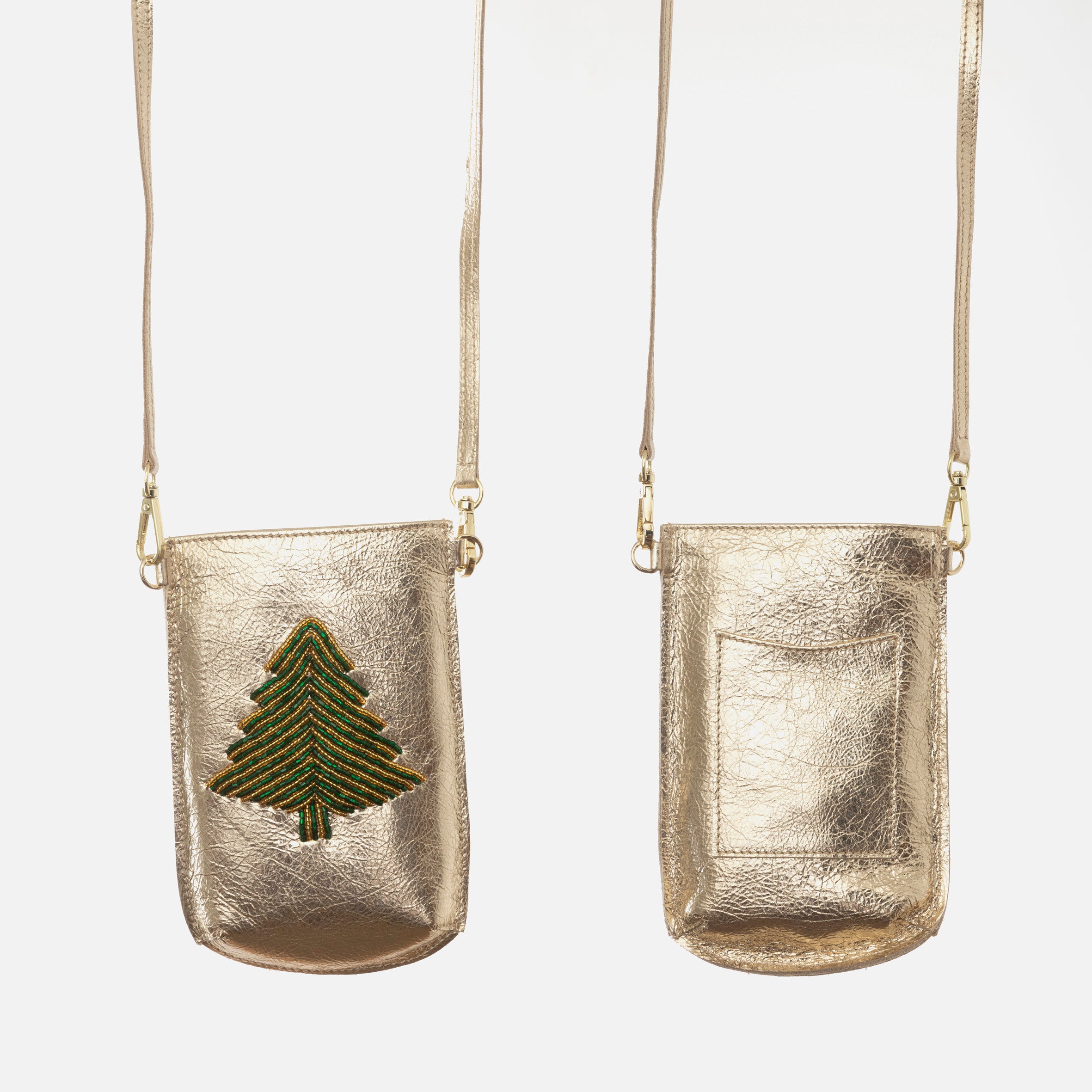 Porte-Téléphone Bravo Laminé Or - Arbre de Noël