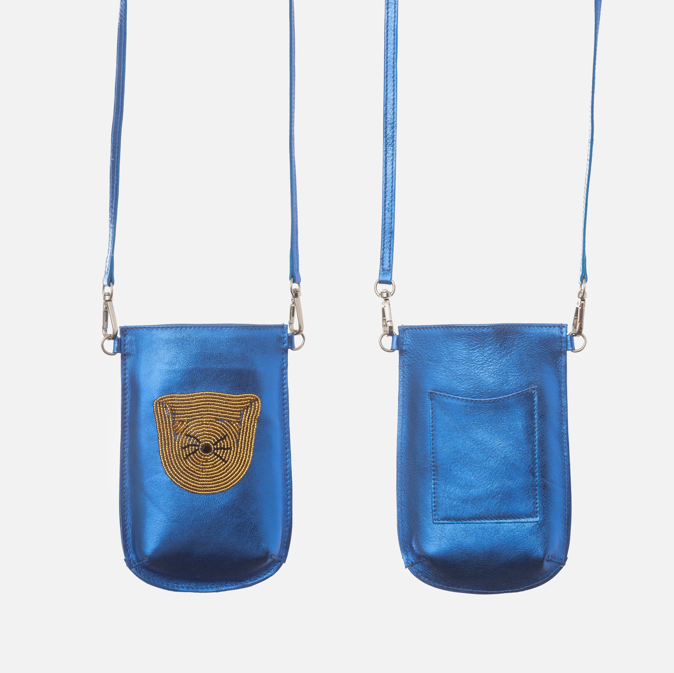 Porte-Téléphone Bravo Laminé Blue - Chat Or