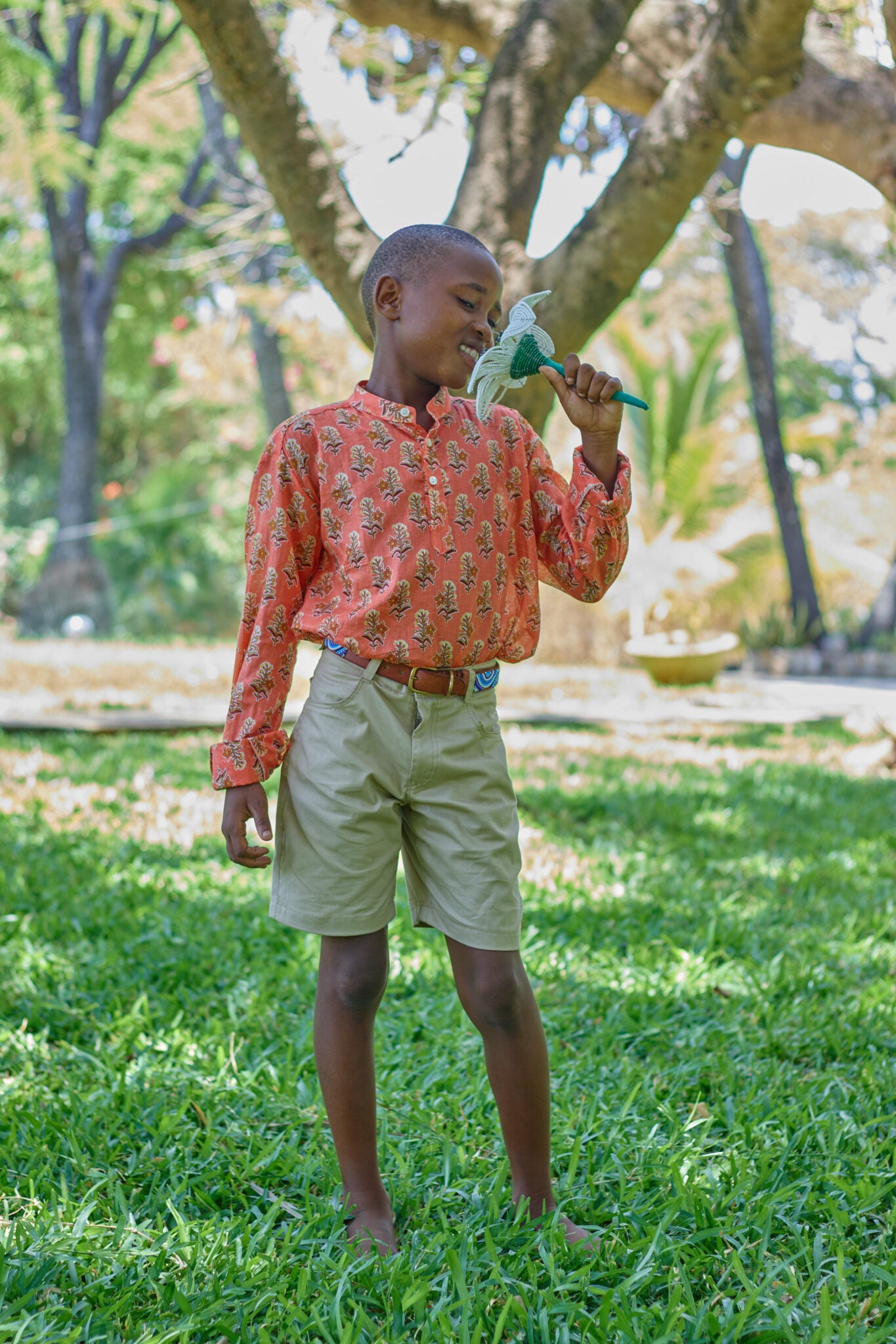 Chemise coton léger été enfant en nuage de coton imprimés colorés