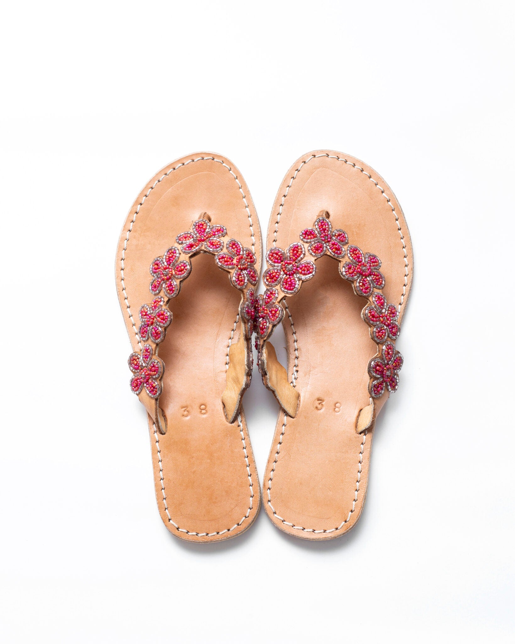 Sandale Fleurs Rouges