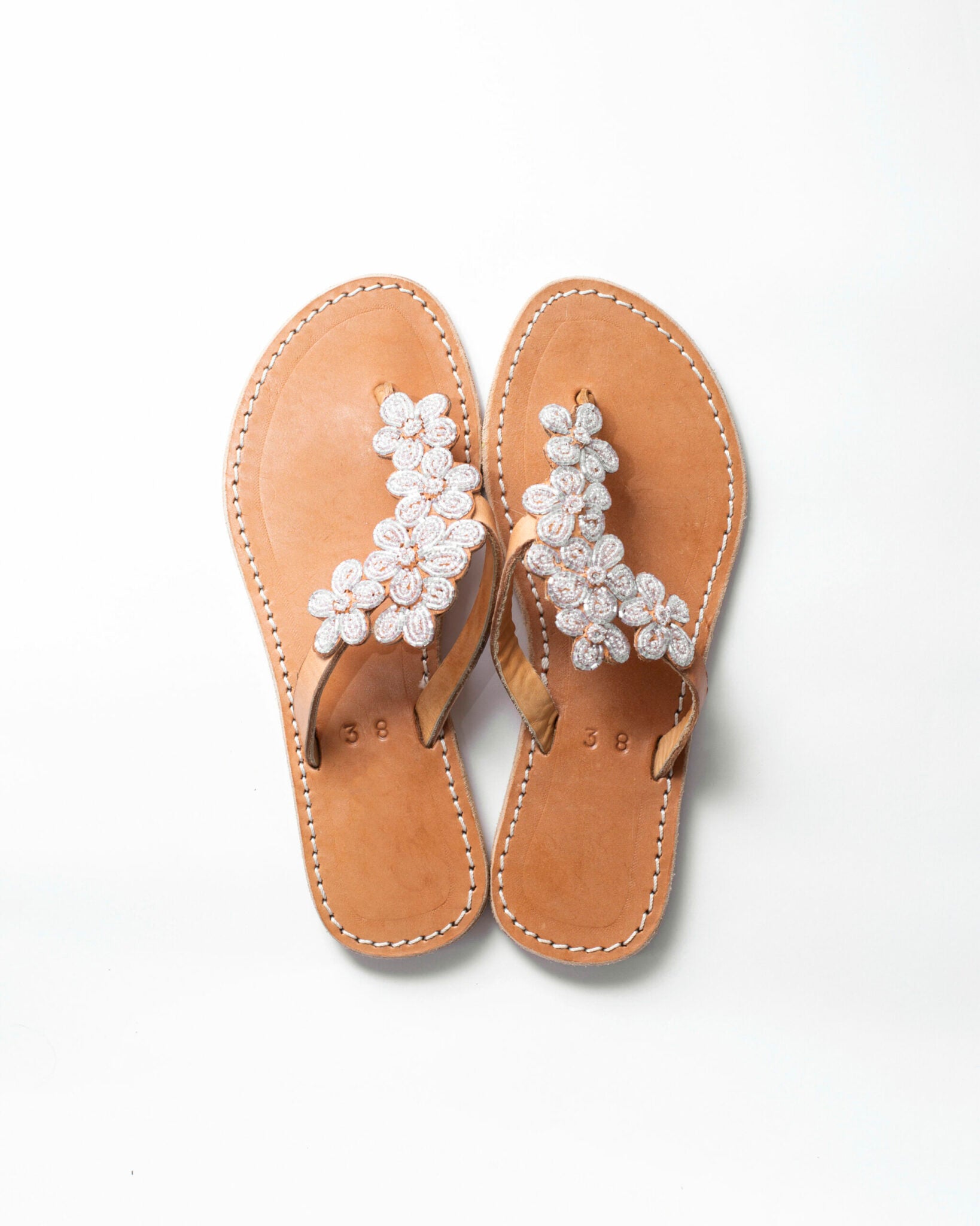 Sandales femme en cuir et perles colorées MiniRosa