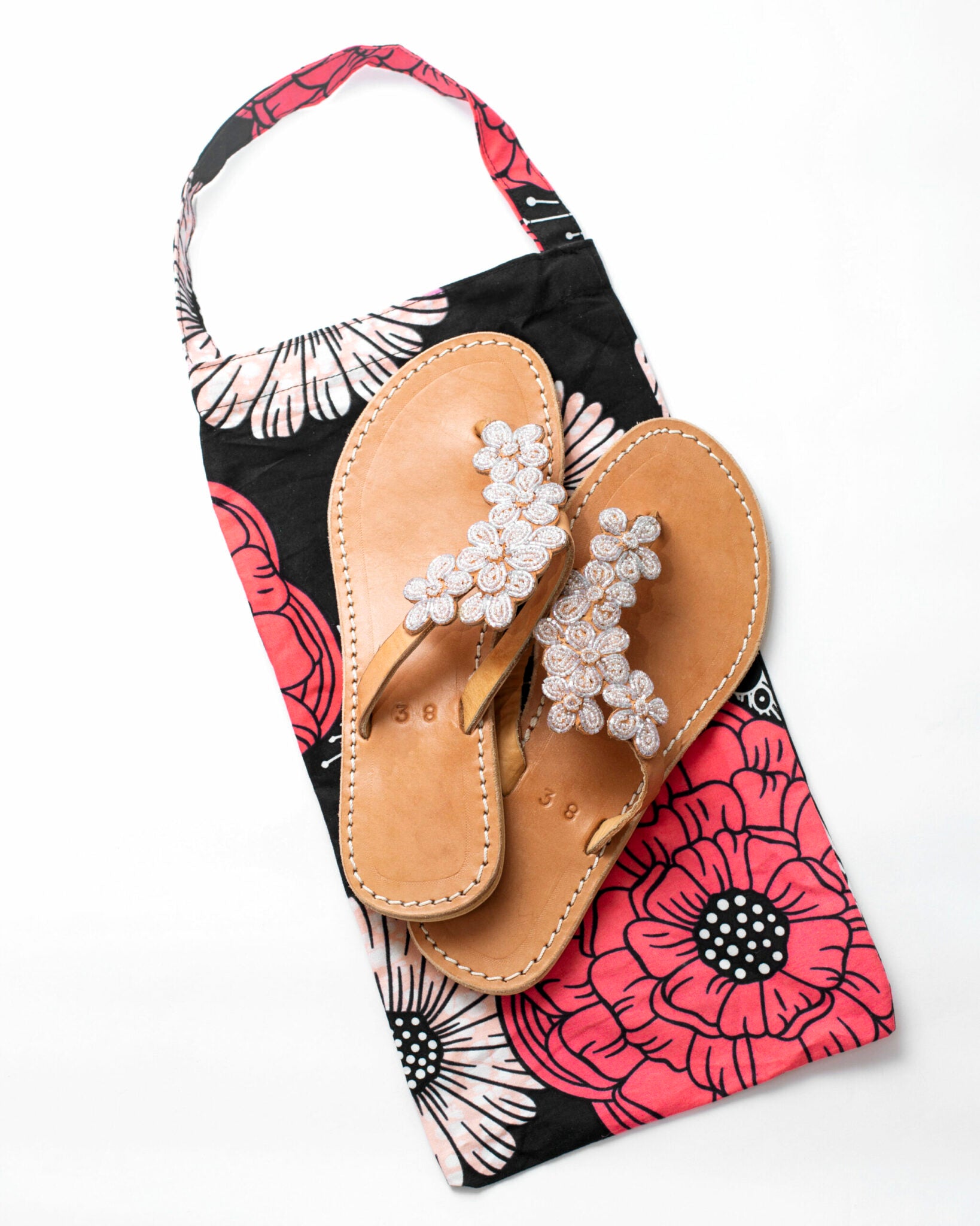 Sandales femme en cuir et perles colorées MiniRosa