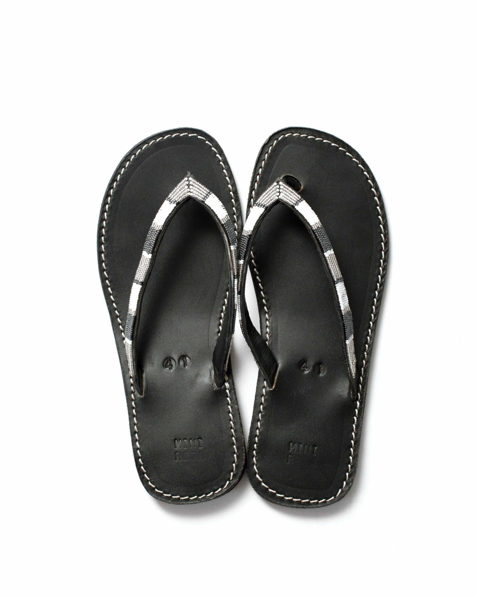 Sandales homme en cuir et perles colorées MiniRosa
