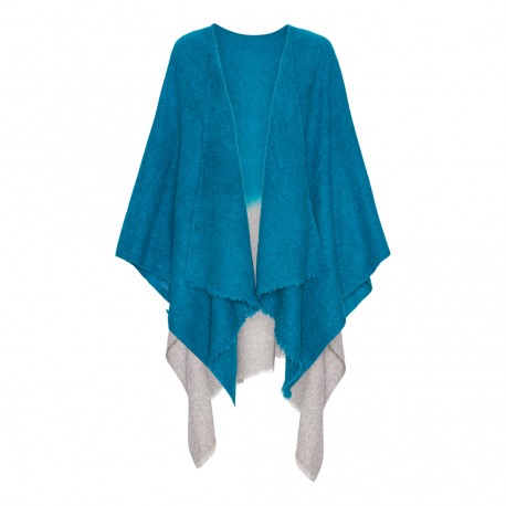 Poncho en Yack - Bleu Canard