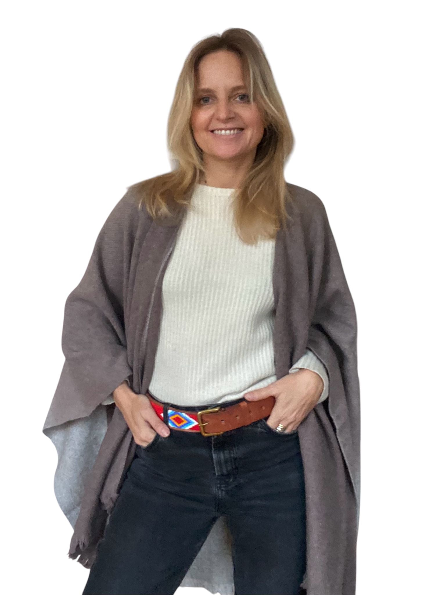 Poncho en Yack - Beige