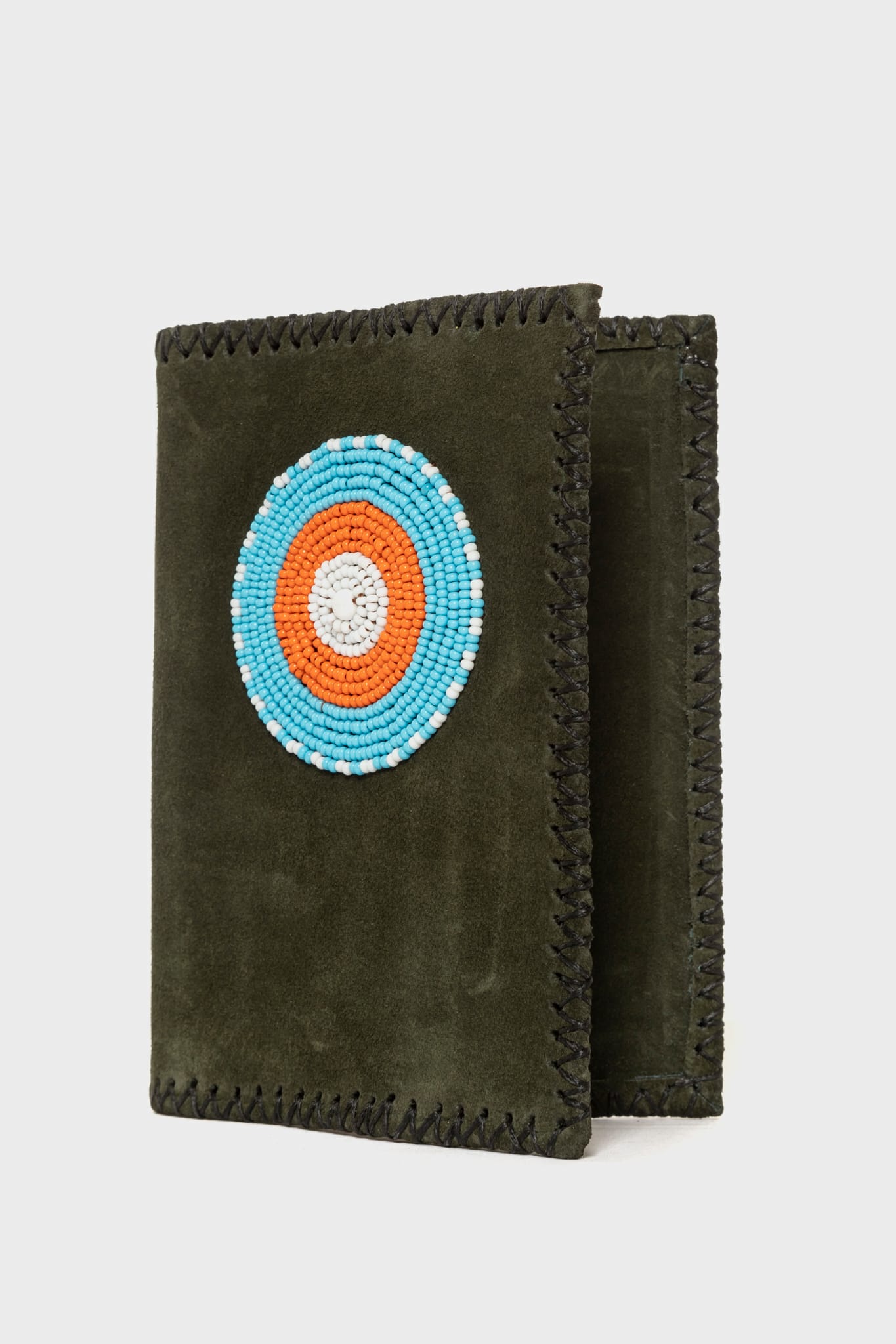 Porte-Passeport en Suède Vert & Pastille Masai