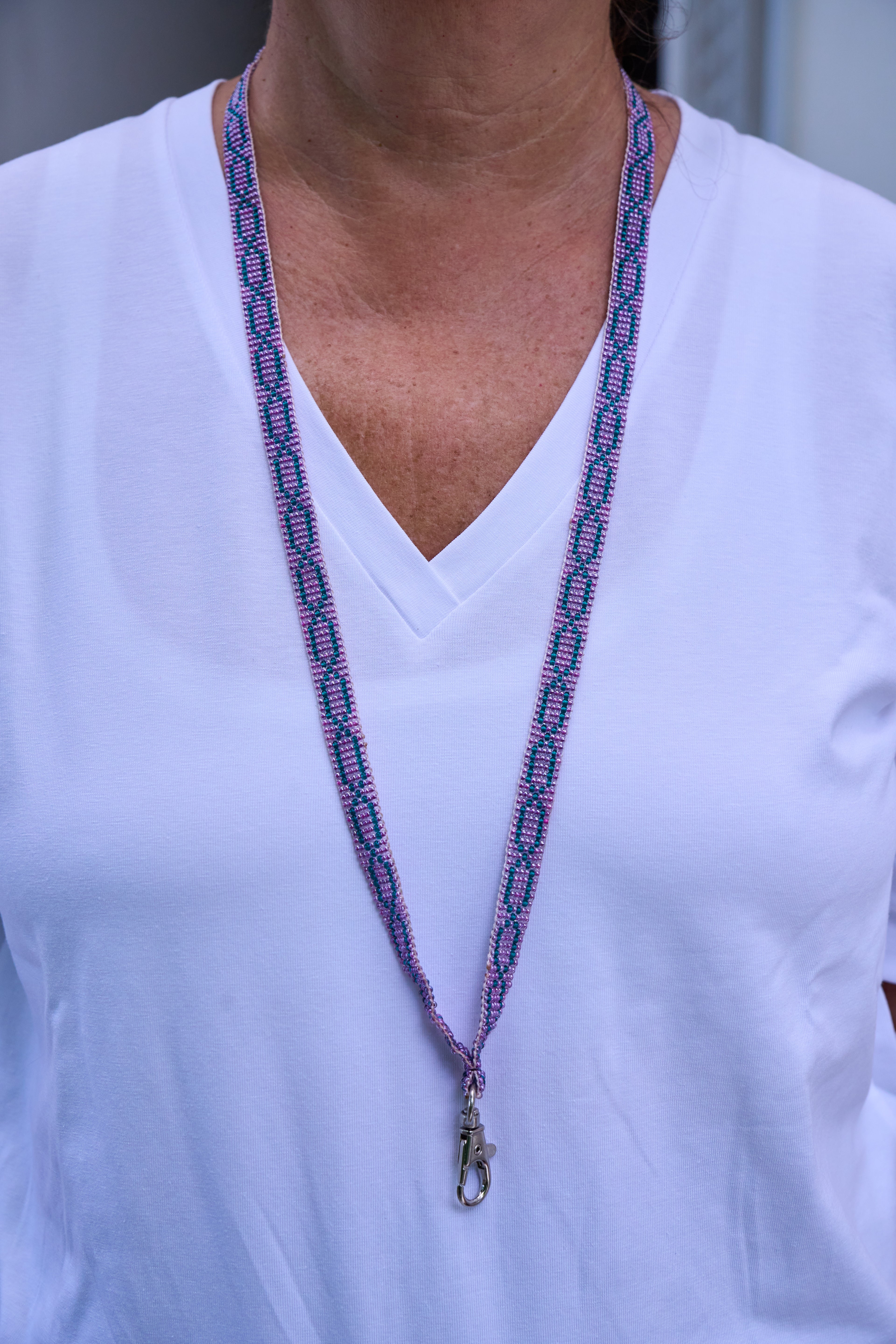 Porte-badge Diva Rose & Bleu