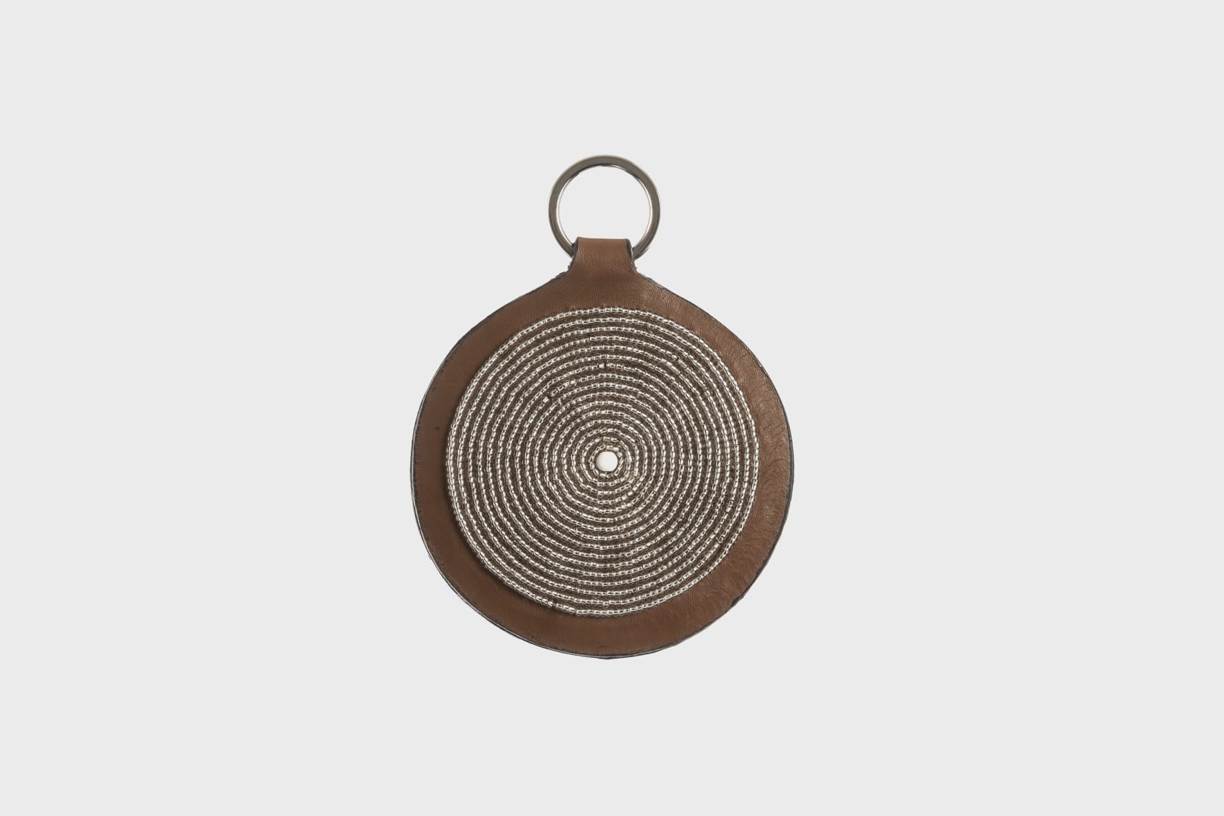 Porte-Clés / Galileo en Cuir et Perles Masai - Argent