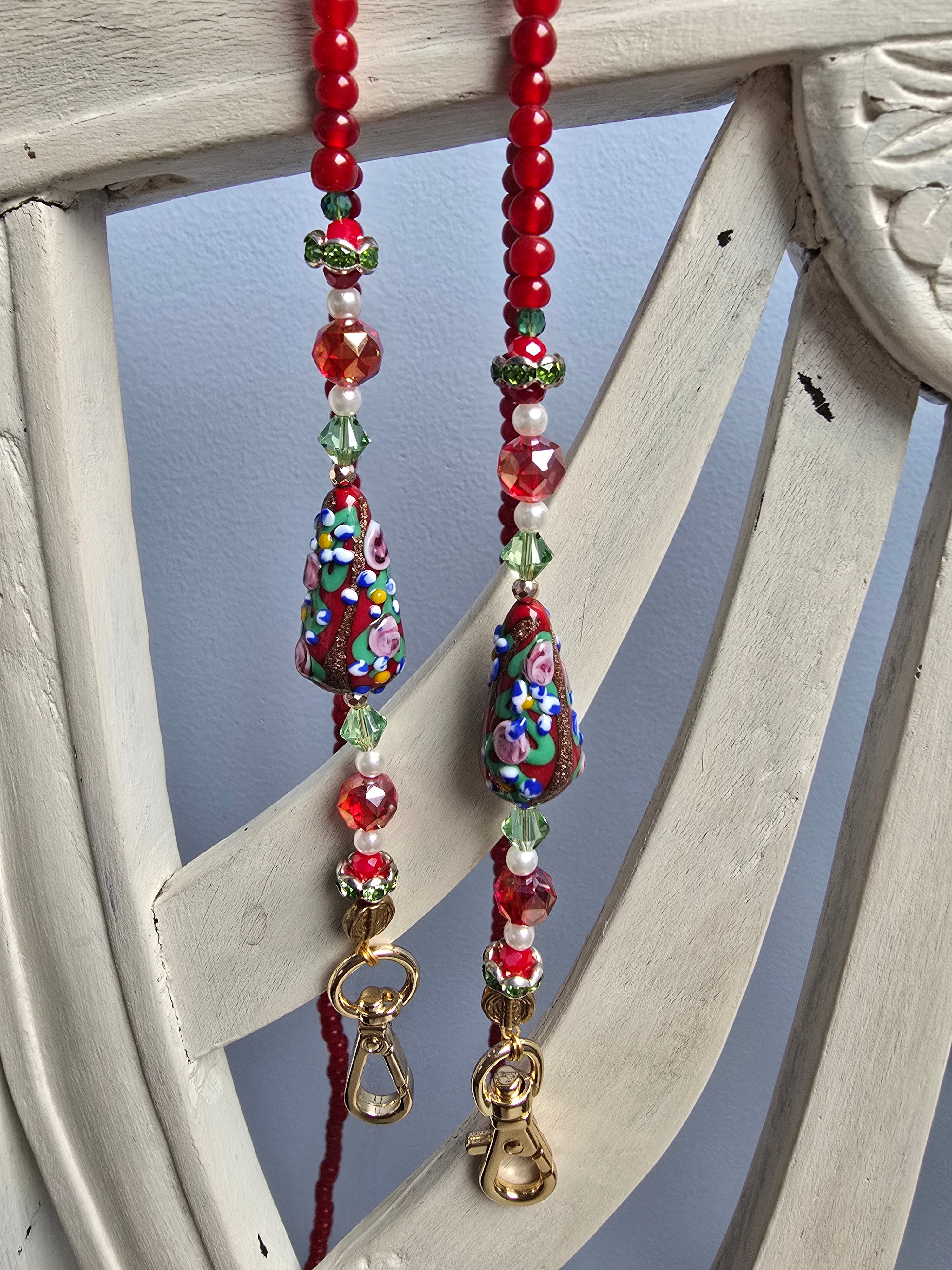 Bandoulière Rosa Perles de Burano Rouge