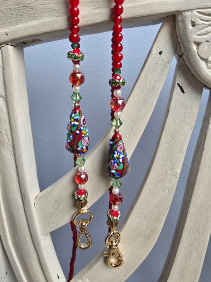 Bandoulière Rosa Perles de Burano Rouge