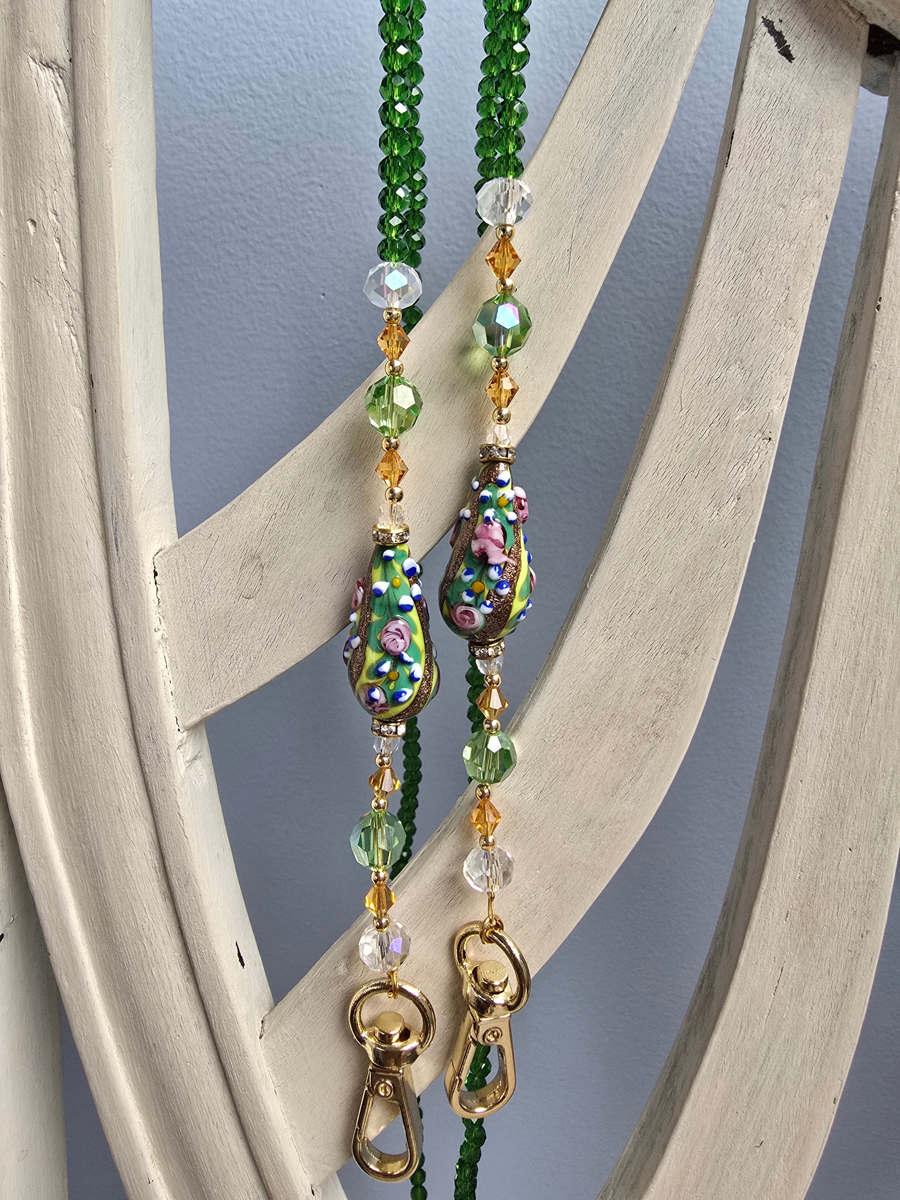 Bandoulière Rosa Perles de Burano Vert