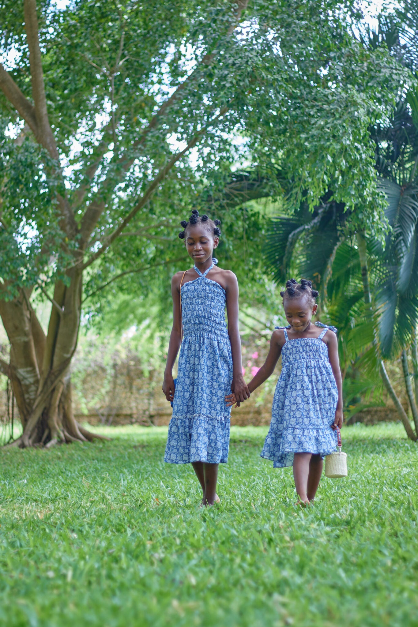 Robe enfant été à smocks en coton léger