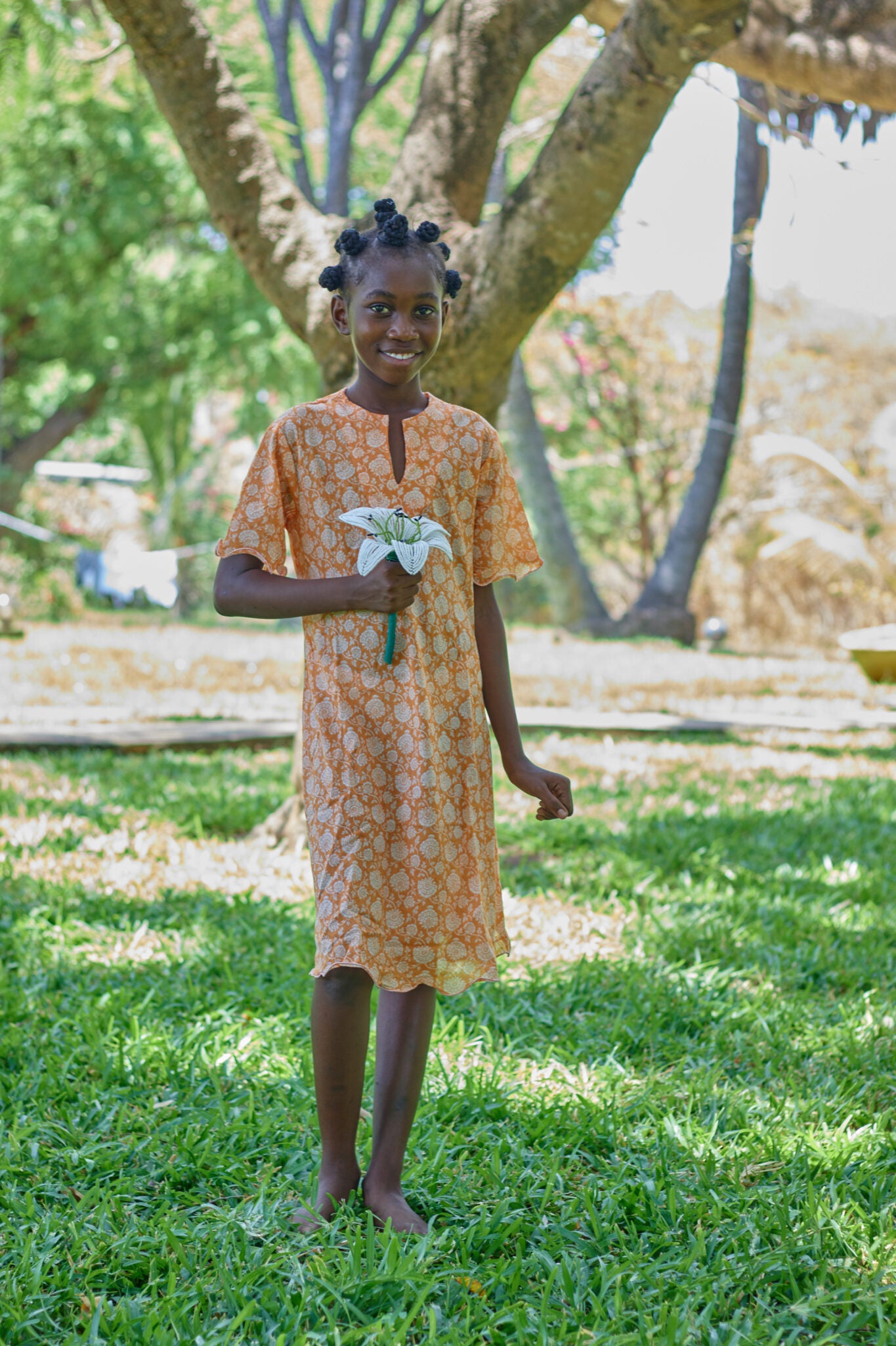 Robe enfant été manches courtes en coton léger