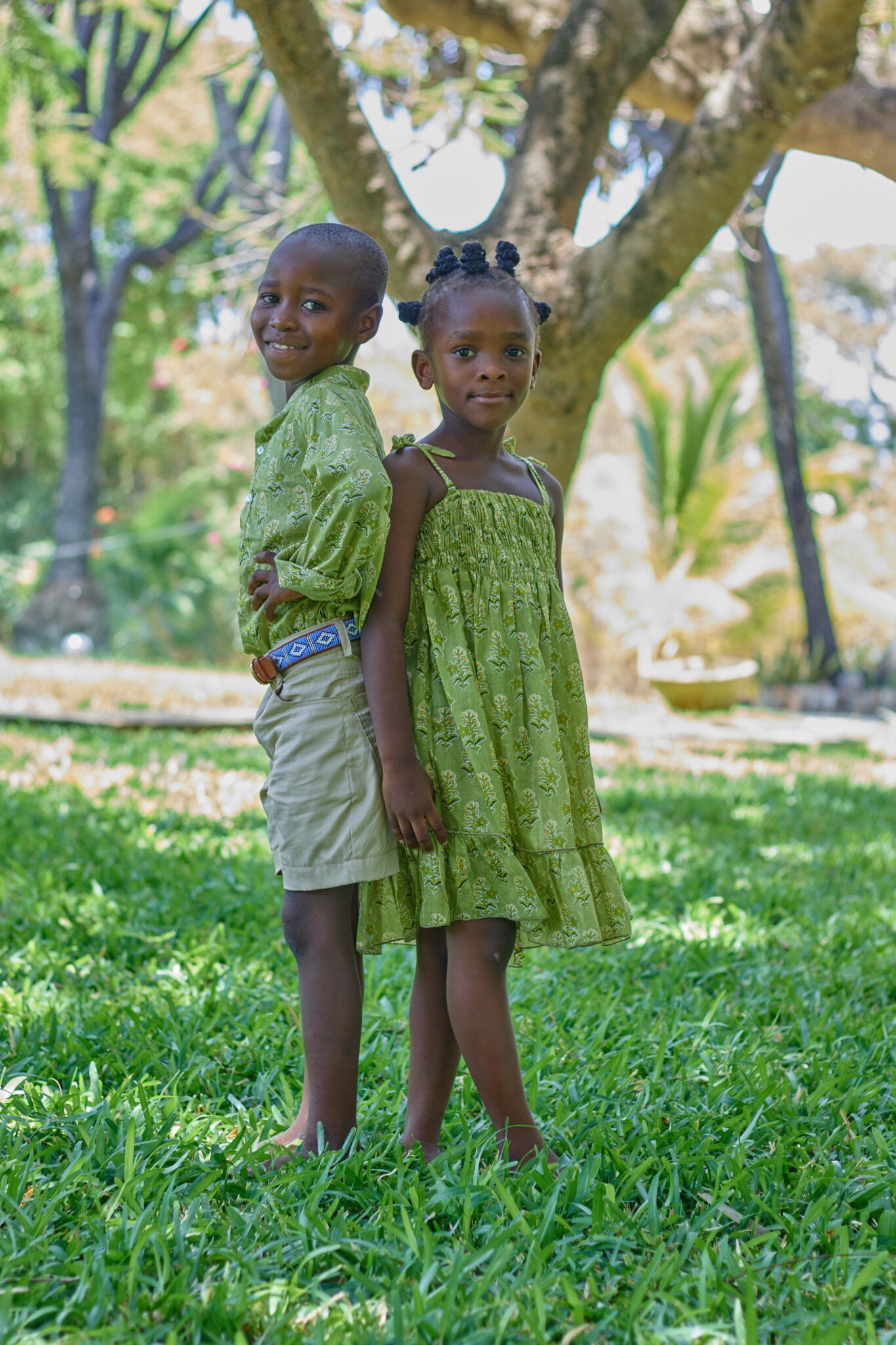 Robe enfant été à smocks en coton léger