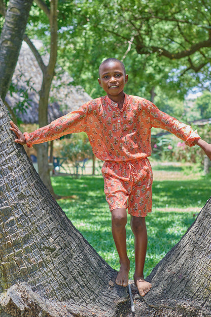 Chemise coton léger été enfant en nuage de coton imprimés colorés