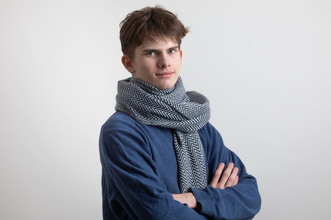 Étole en Laine &amp; Cashmere Mélisande - Bleu