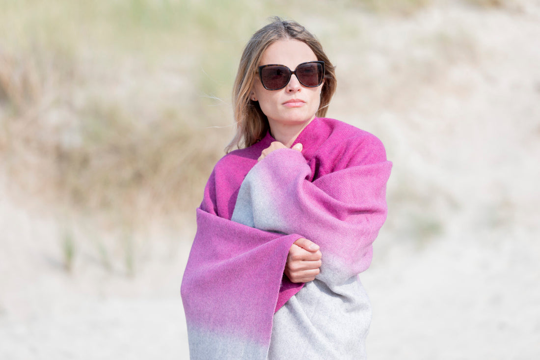 Poncho en Yack - Fuchsia