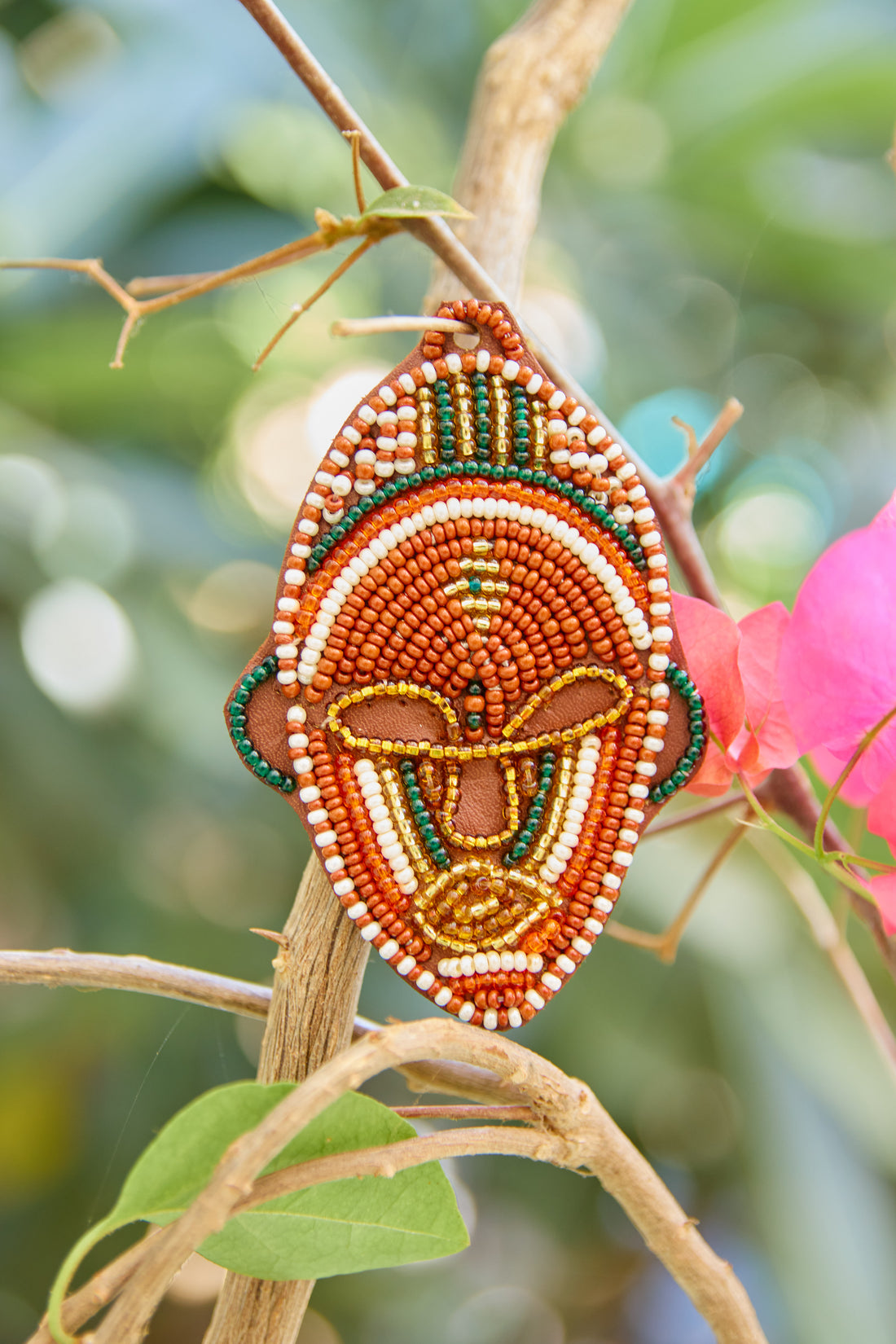 Porte-clés / Charm Masque Marron