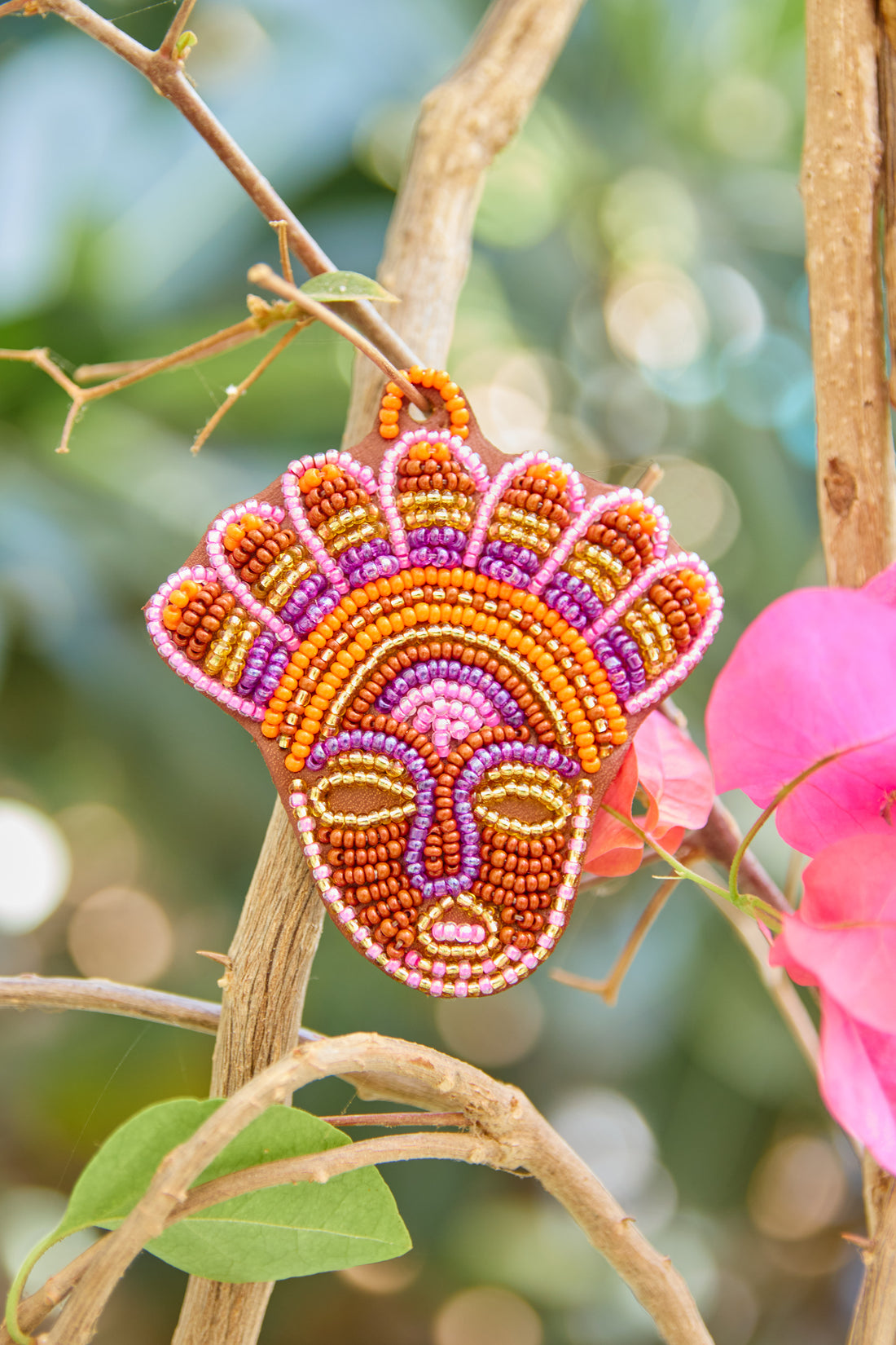 Porte-clés / Charm Masque Rose