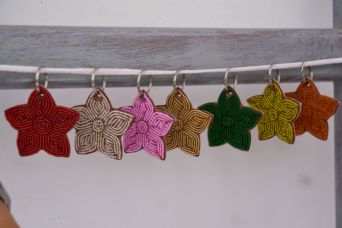Porte-clés / Charms Fleurs de Noël