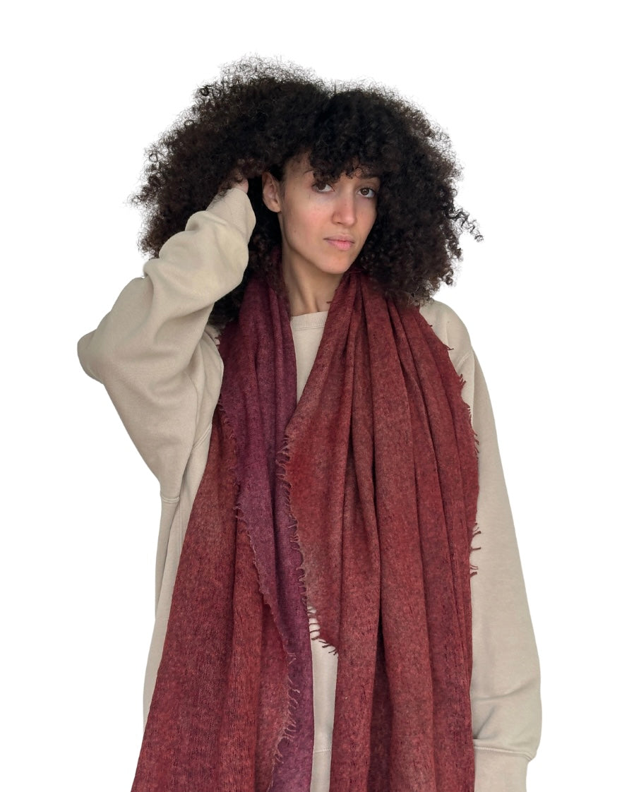 Echarpe en Cashmere Spray - Bordeaux