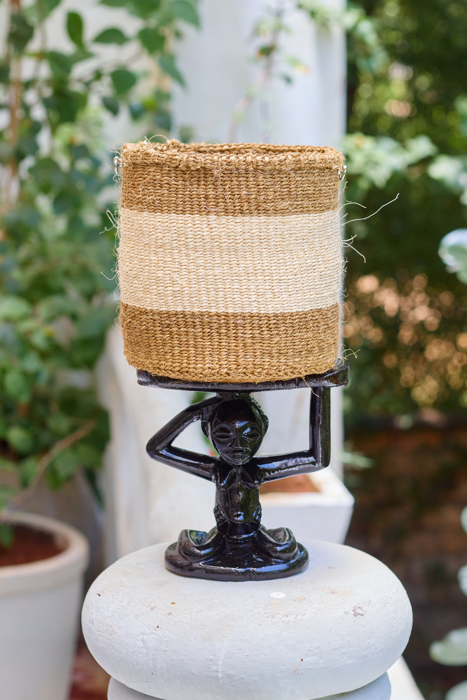 Petit panier en sisal - Beige &amp; Camel