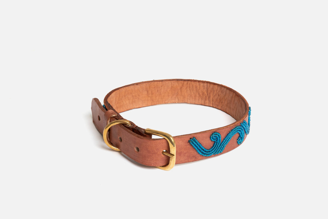 Masai Dog &amp;amp; Cat Collar - Ghirigoro (Blue)