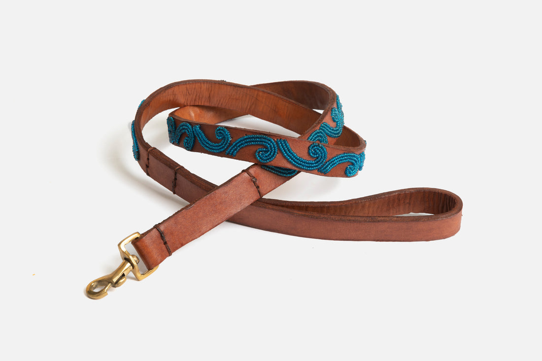 Masai Dog &amp;amp; Cat Leash - Ghirigoro (Blue)