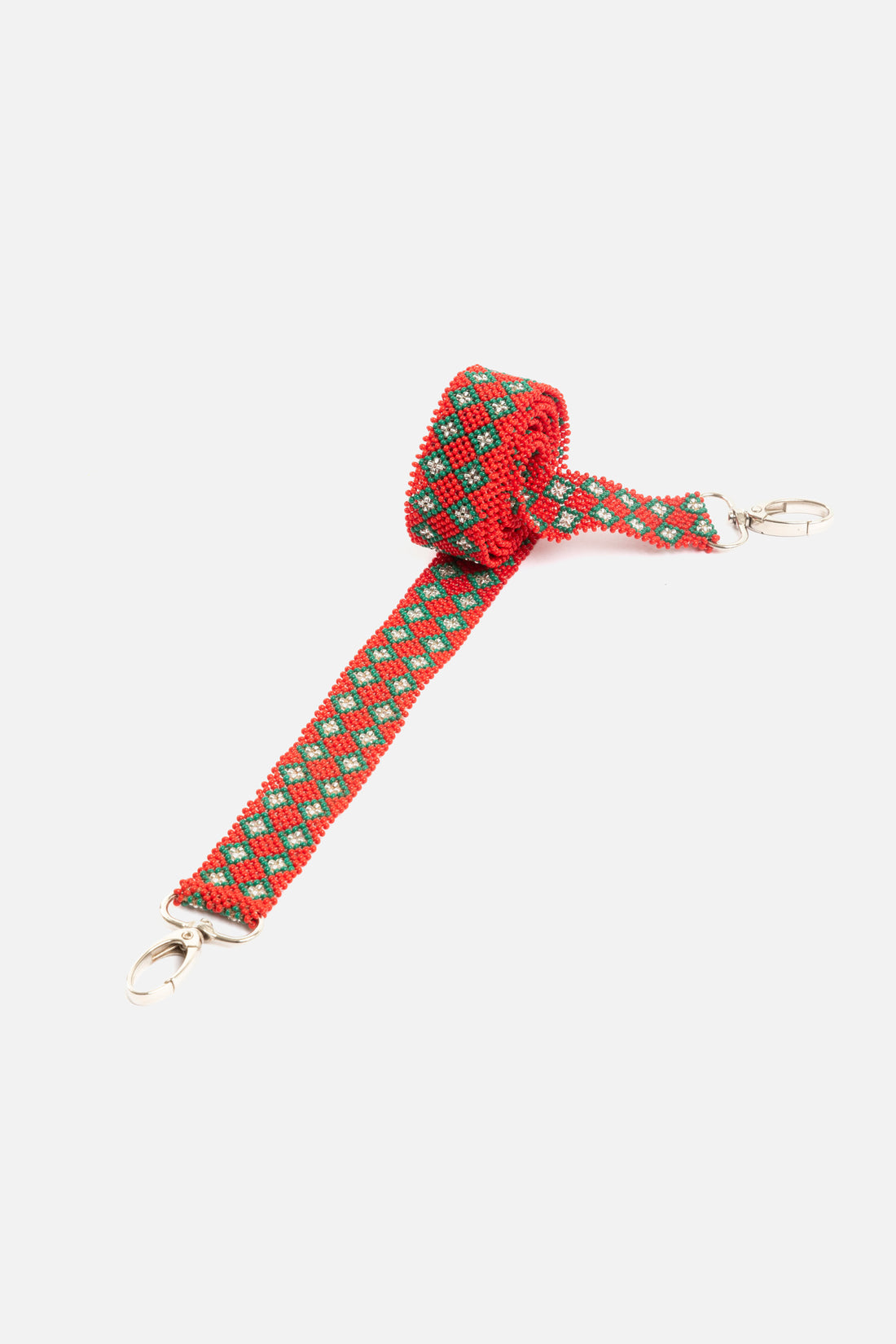 Bandoulière Alvaro Crossbody - Karuma Red, Green &amp; Silver