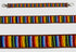 Ceinture MiniRosa en cuir brun avec perles multicolores en motifs verticaux arc-en-ciel Masai, fait main au Kenya
