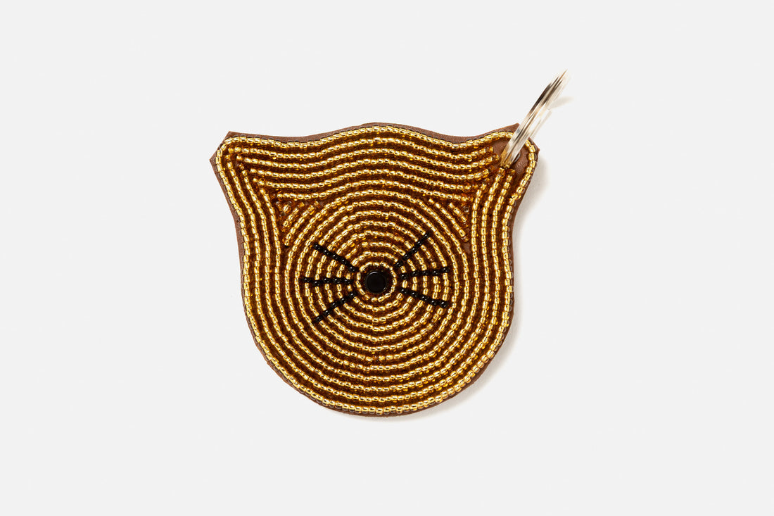 Porte-clés / Charms Chat Doré